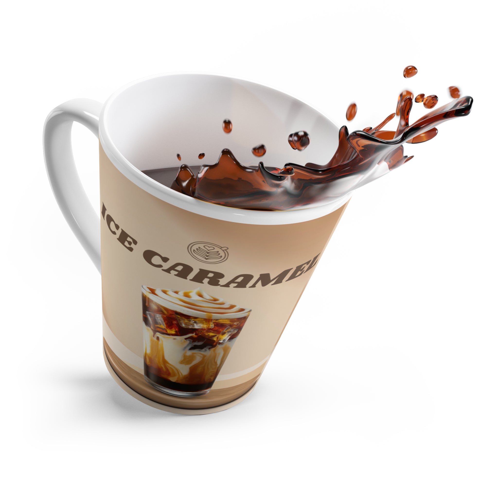 Latte Mug — Ice Caramel Latte Ceramic Coffee Cup