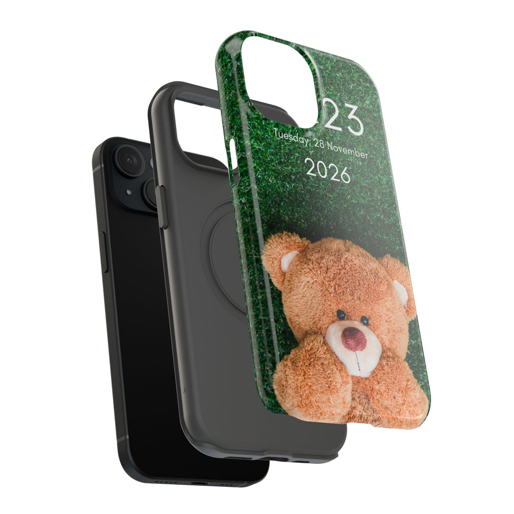 Teddy Bear Grass Phone Case — Cute Plush Toy Design Impact-Resistant Case
