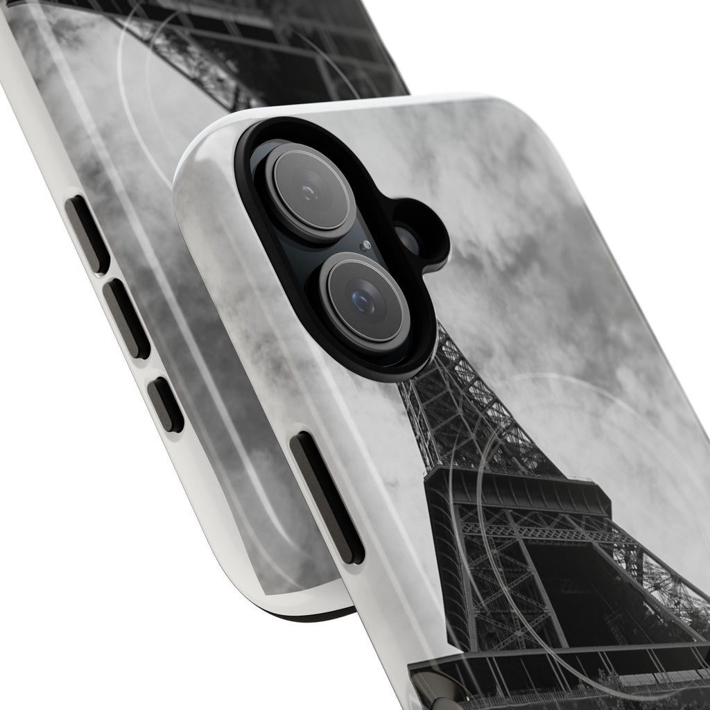 Eiffel Tower 'My Dream' Tough Magnetic Phone Case — Black & White Travel Protective Cover