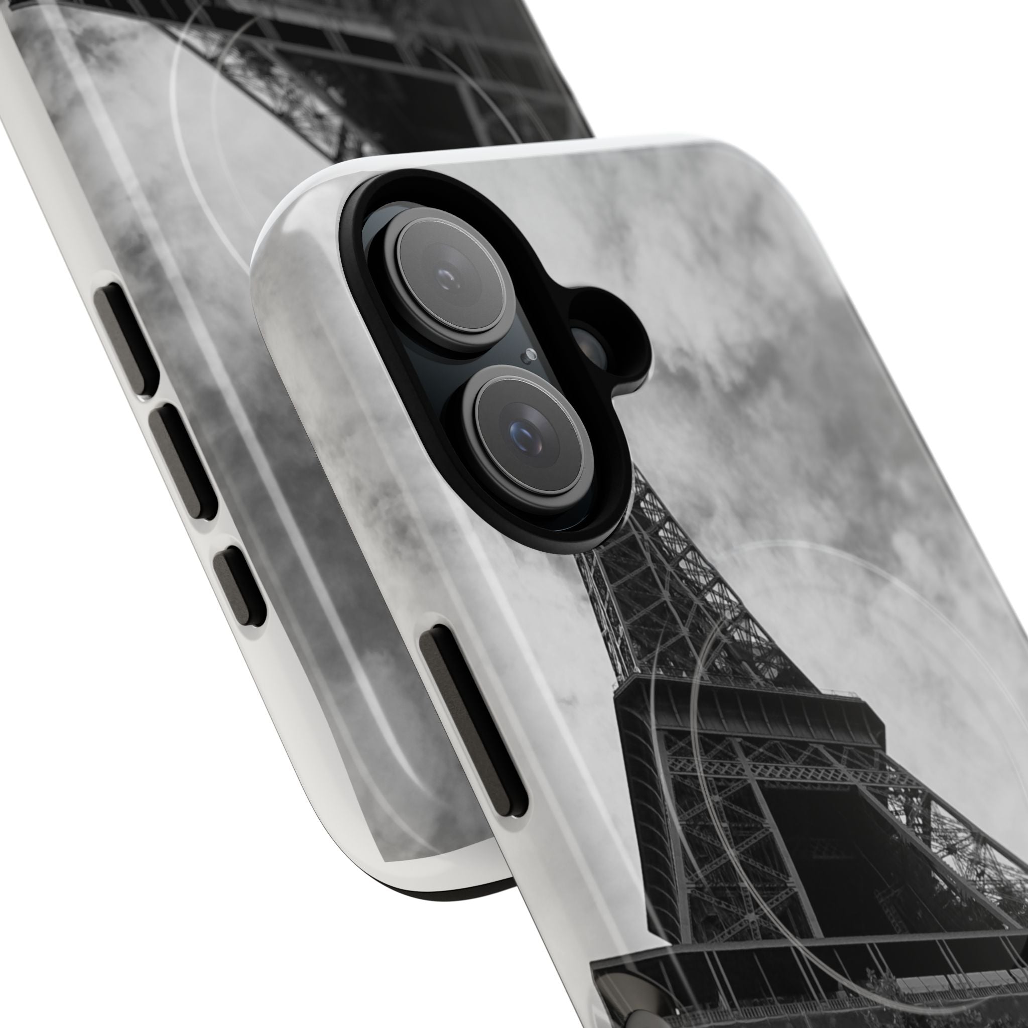 Eiffel Tower 'My Dream' Tough Magnetic Phone Case — Black & White Travel Protective Cover