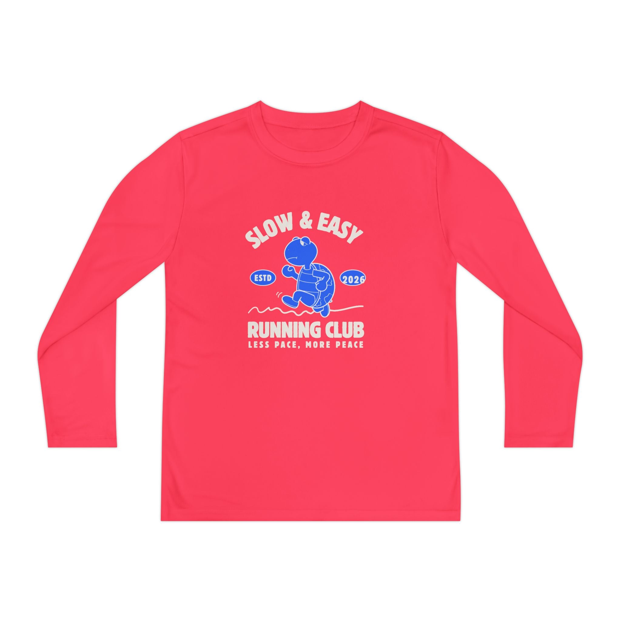 Youth Long Sleeve Tee — "Slow & Easy" Blue Turtle Surf Club Graphic