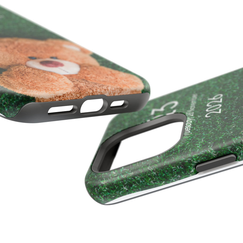 Teddy Bear Grass Phone Case — Cute Plush Toy Design Impact-Resistant Case