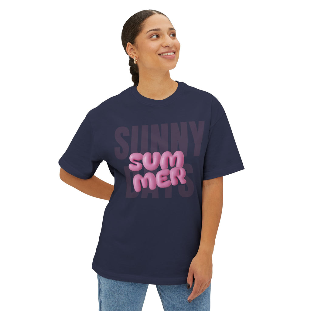 Unisex Summer Bubble Tee — Pink Puffed Letter Graphic T-Shirt