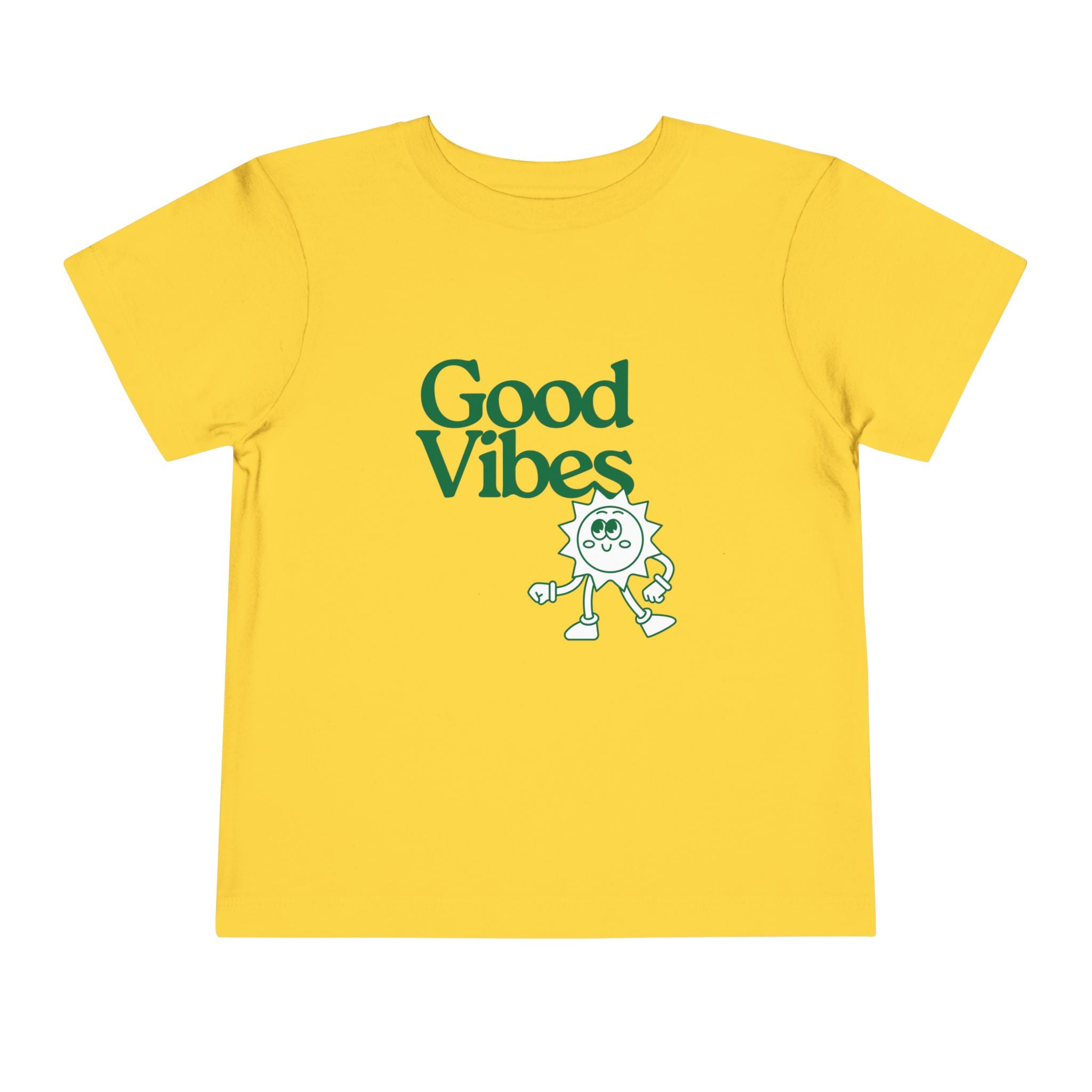 Good Vibes Toddler Tee — Cute Retro Sun Graphic Kids T‑Shirt