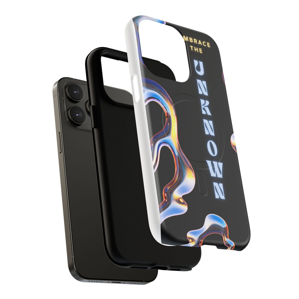 Tough Magnetic Case — "Embrace the Unknown" Black Iridescent Phone Cover