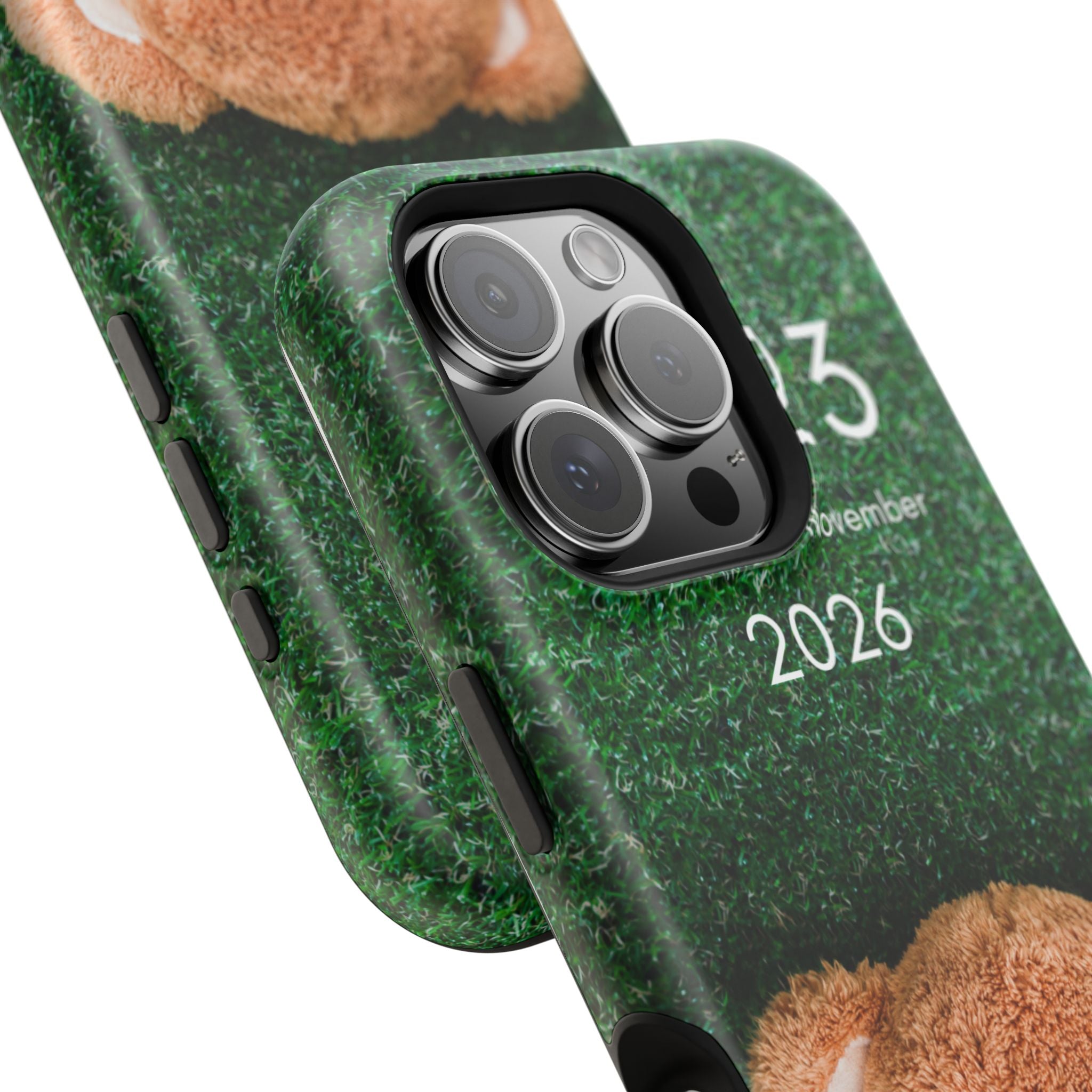 Teddy Bear Grass Phone Case — Cute Plush Toy Design Impact-Resistant Case