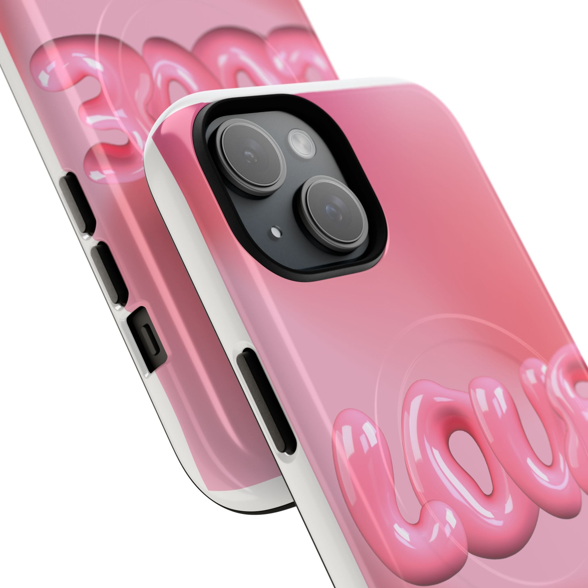 Phone Case — Pink "LOVE" 3D Bubble Tough Magnetic Protective Case