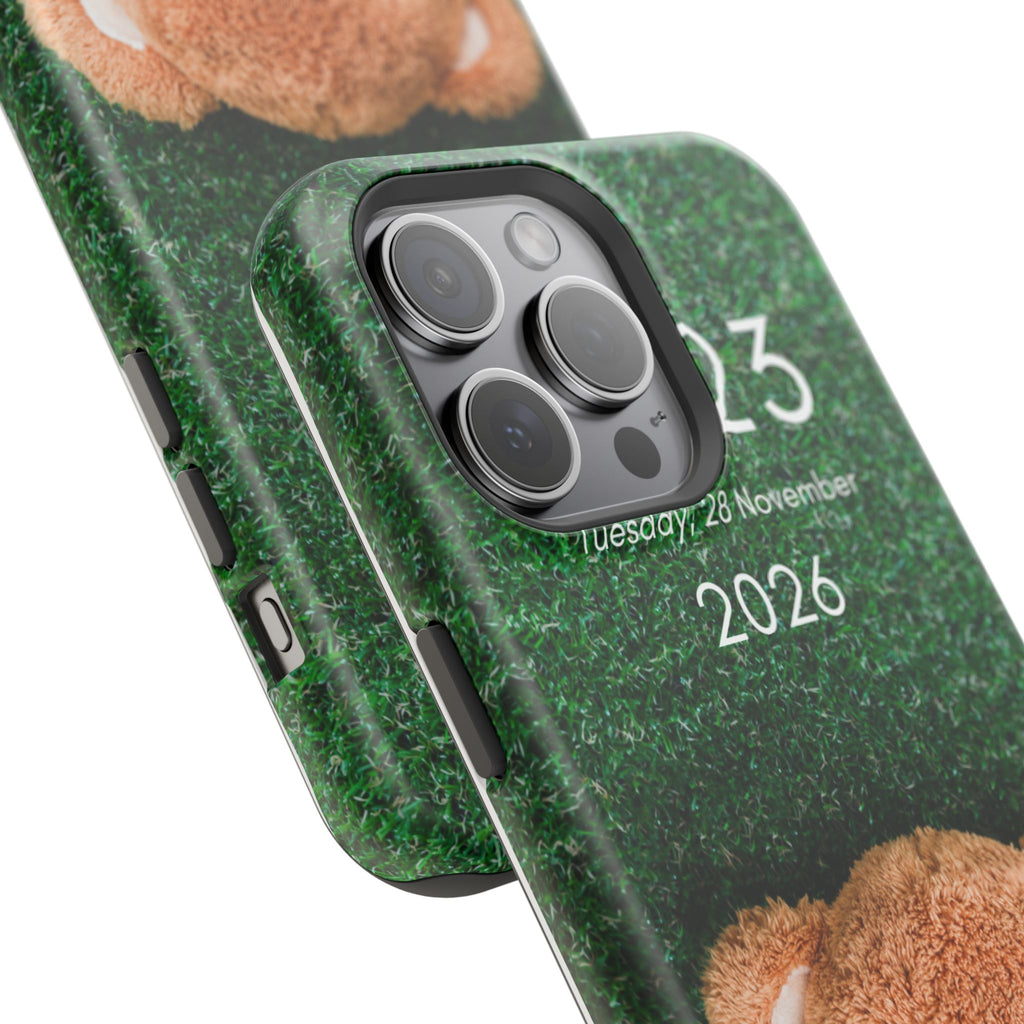 Teddy Bear Grass Phone Case — Cute Plush Toy Design Impact-Resistant Case