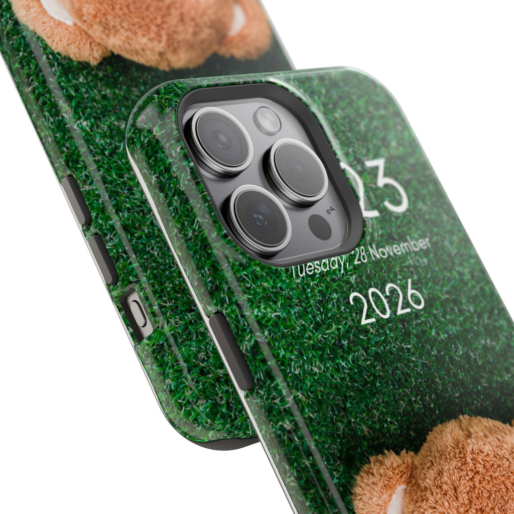 Teddy Bear Grass Phone Case — Cute Plush Toy Design Impact-Resistant Case