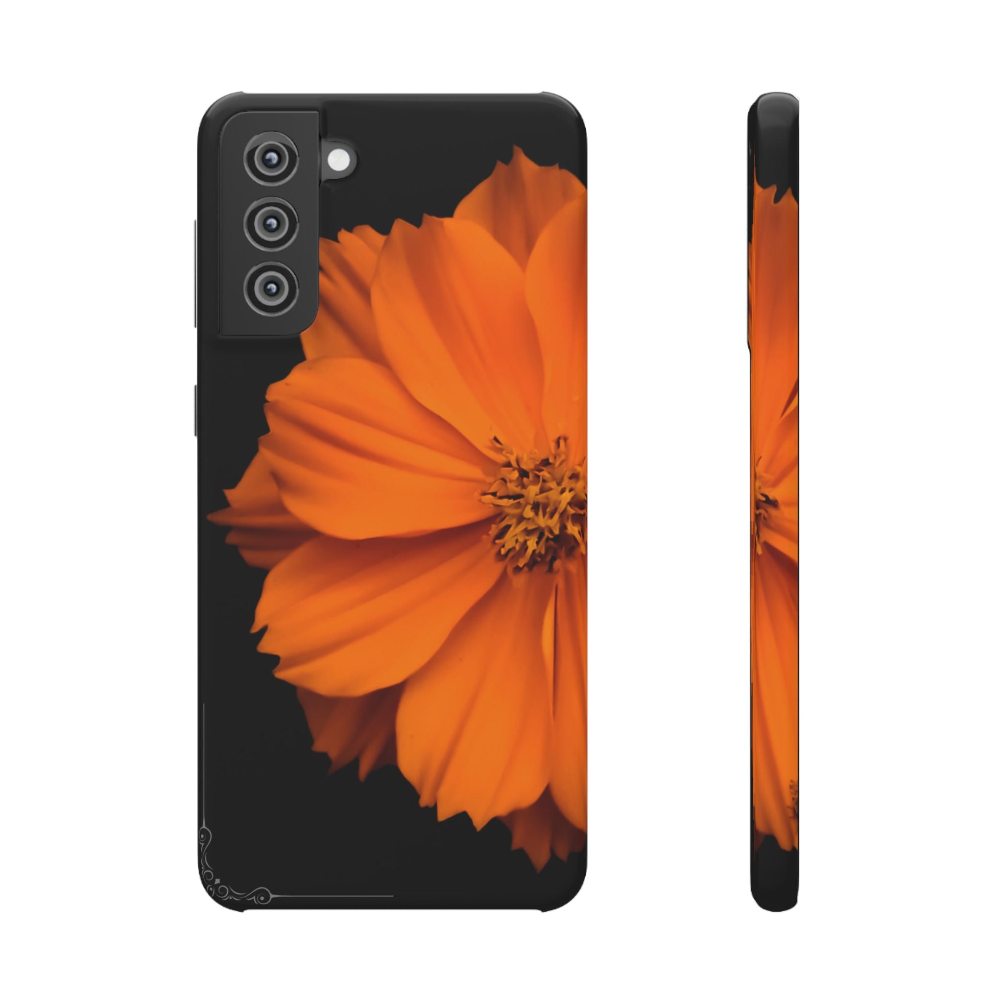 Phone Case - Orange Cosmos Floral Snap Case | Slim Protective Flower Design