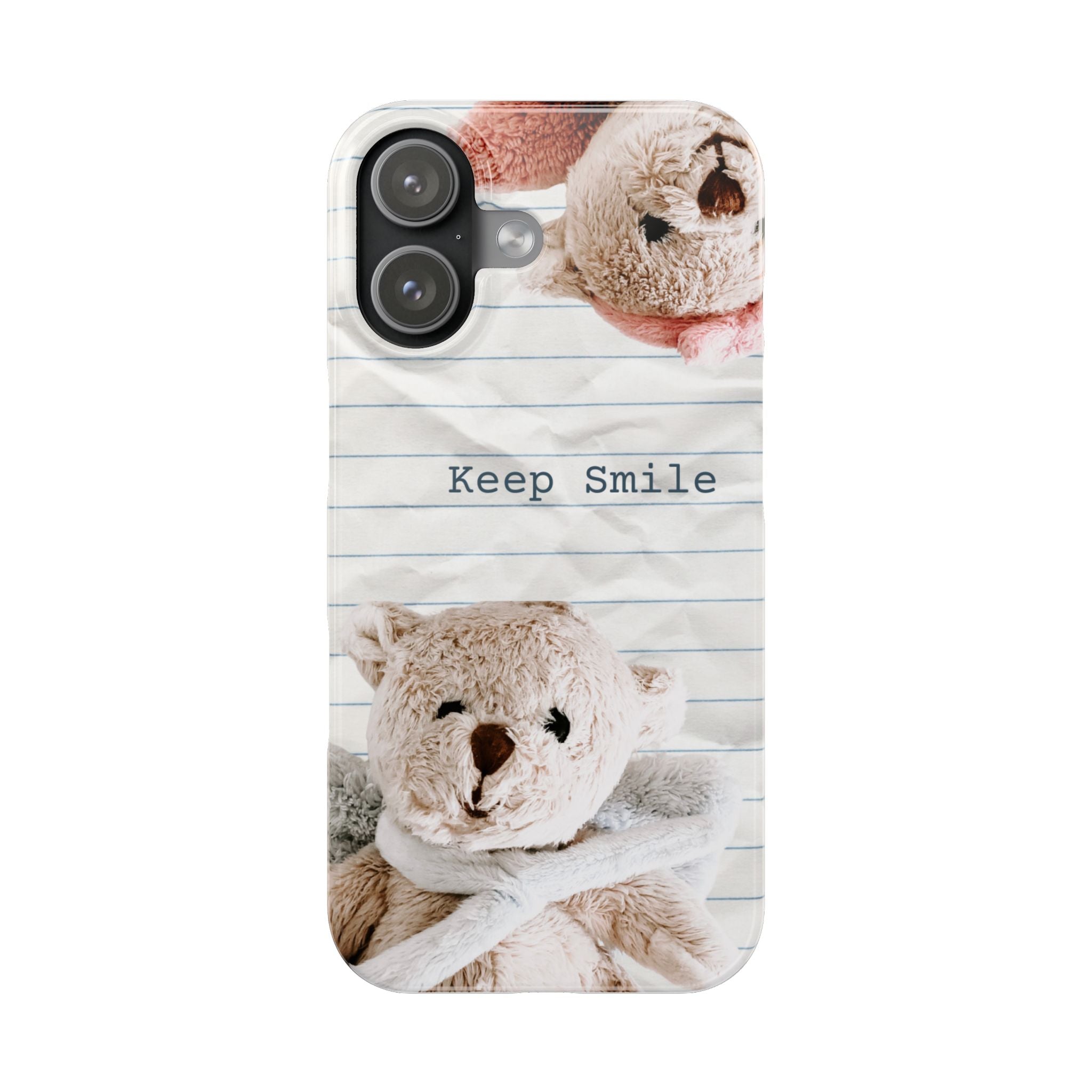 Slim Phone Case — ‘Keep Smile’ Teddy Bear Cute Protective Cover