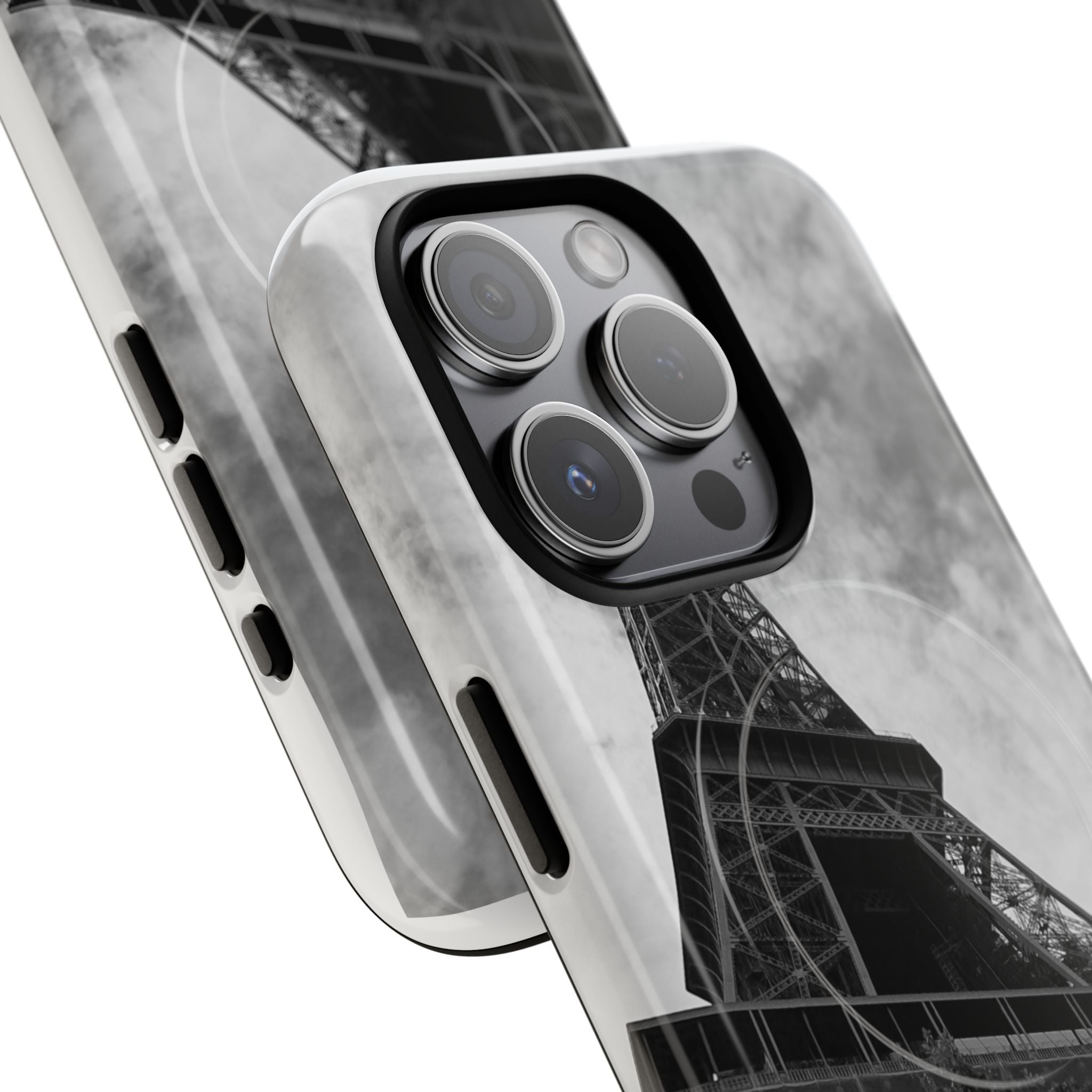 Eiffel Tower 'My Dream' Tough Magnetic Phone Case — Black & White Travel Protective Cover