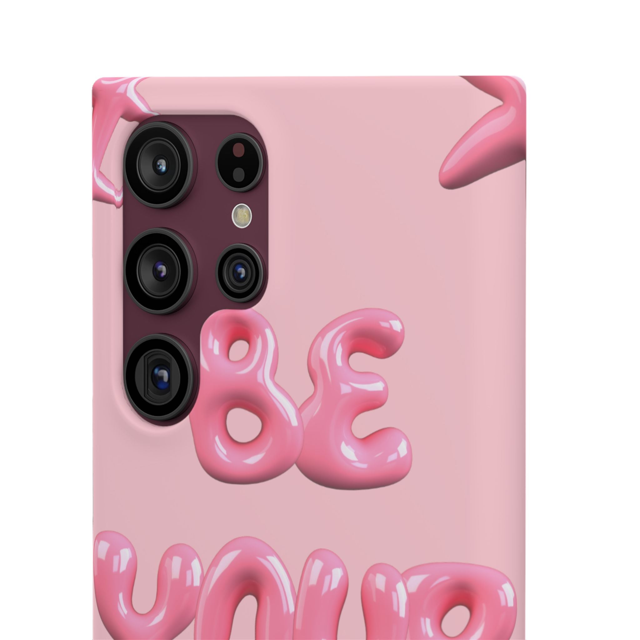 Phone Case - "Be Yourself" Pink Bubble Typography Snap Case