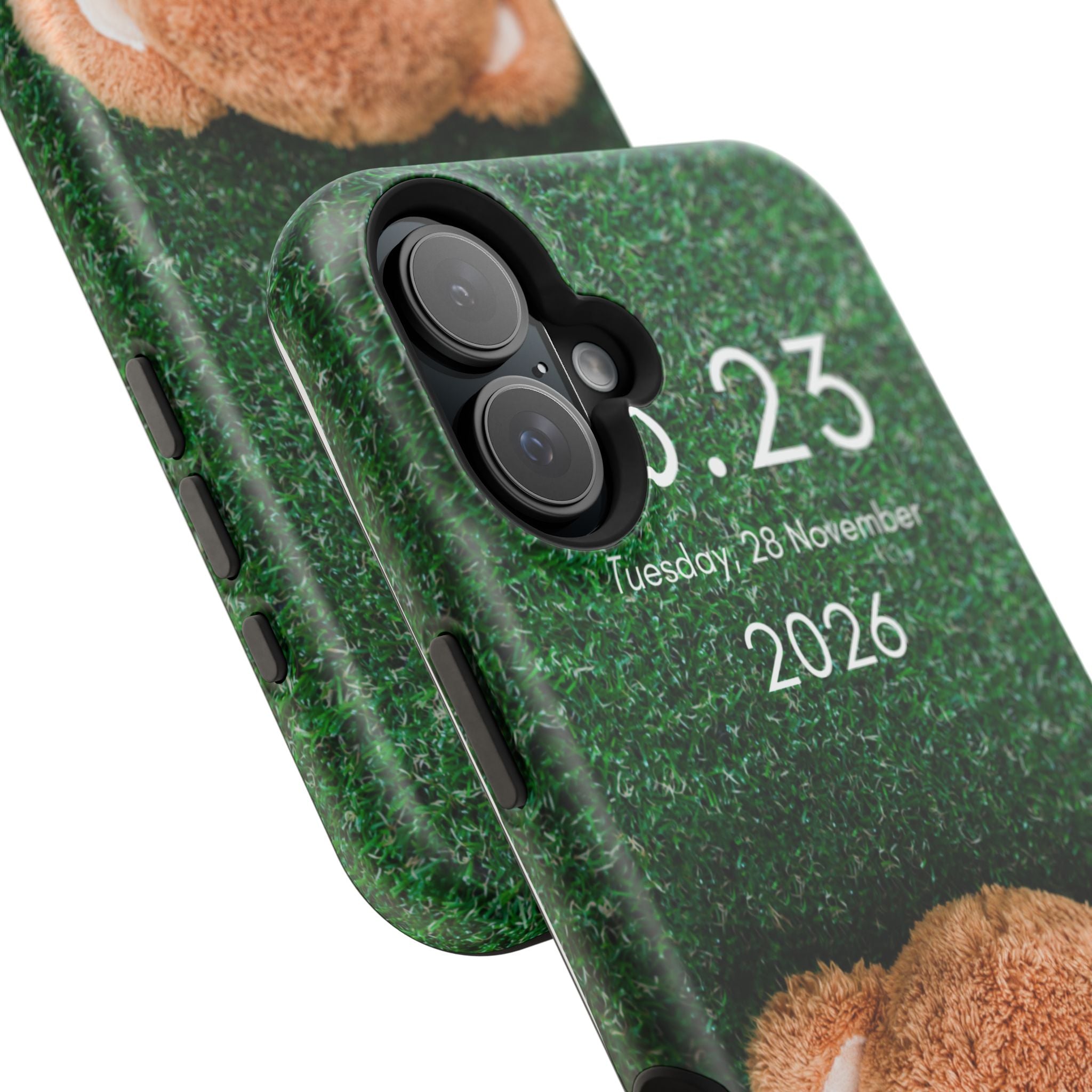 Teddy Bear Grass Phone Case — Cute Plush Toy Design Impact-Resistant Case