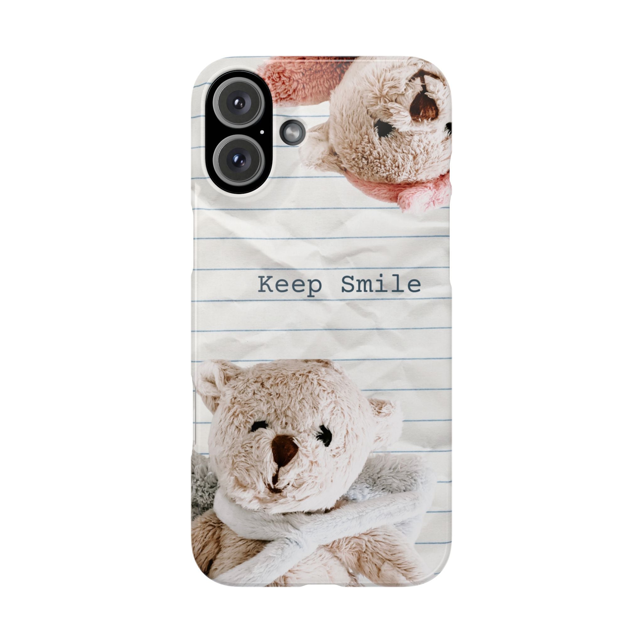 Slim Phone Case — ‘Keep Smile’ Teddy Bear Cute Protective Cover