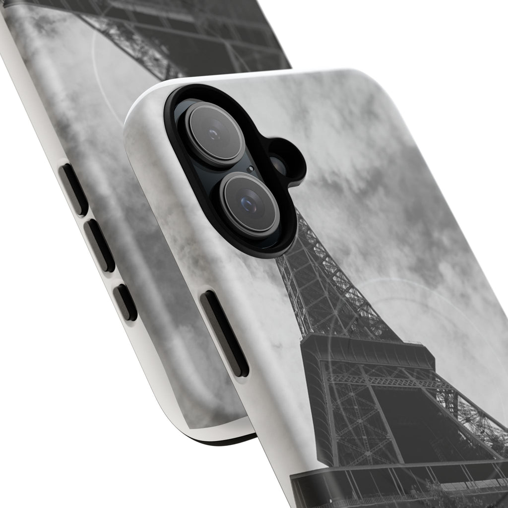 Eiffel Tower 'My Dream' Tough Magnetic Phone Case — Black & White Travel Protective Cover