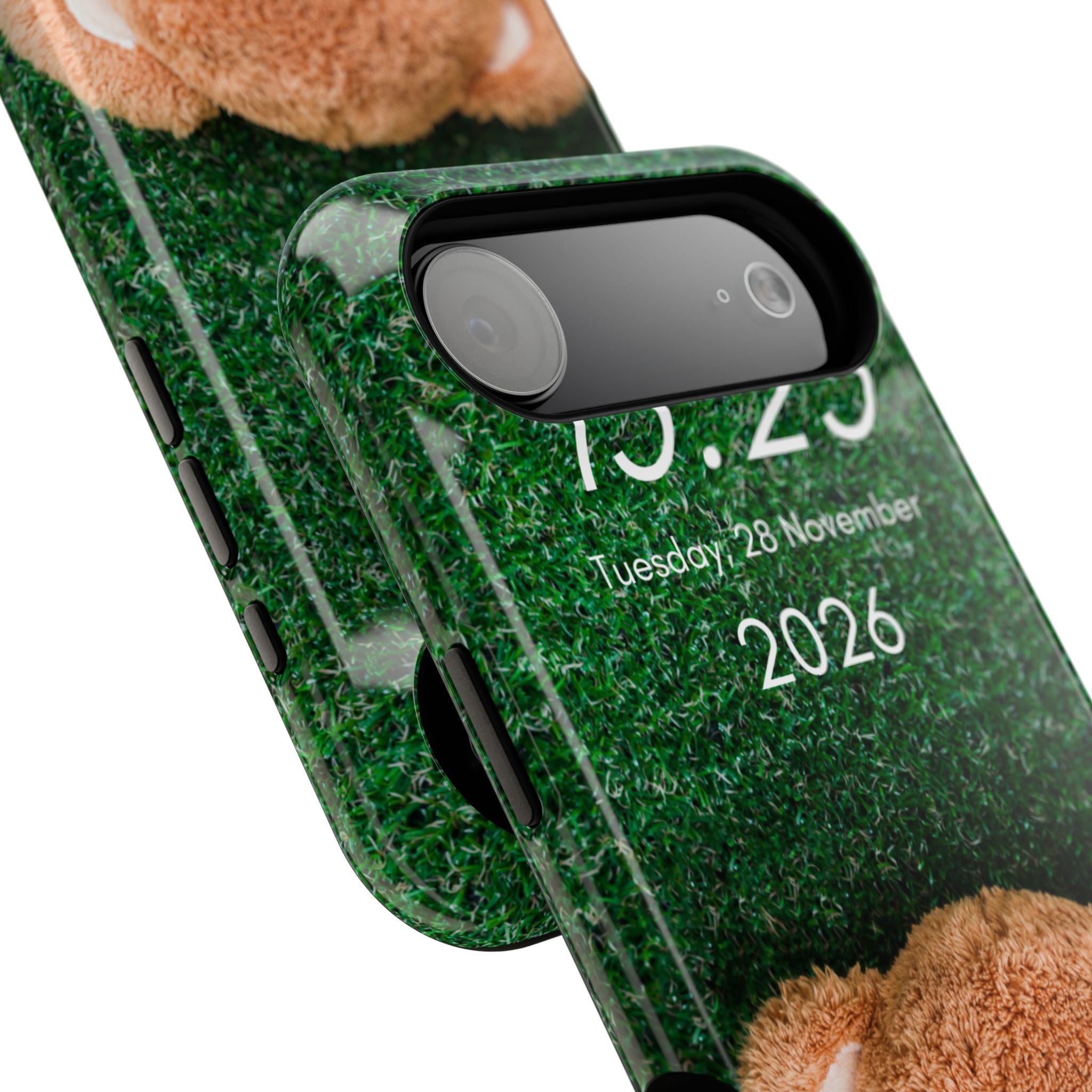 Teddy Bear Grass Phone Case — Cute Plush Toy Design Impact-Resistant Case