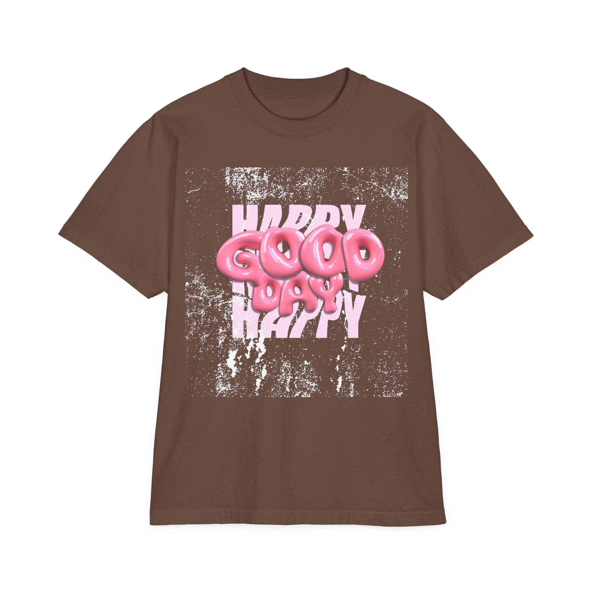 T-Shirt — Pink 'Good Day' Balloon Text Graphic Tee
