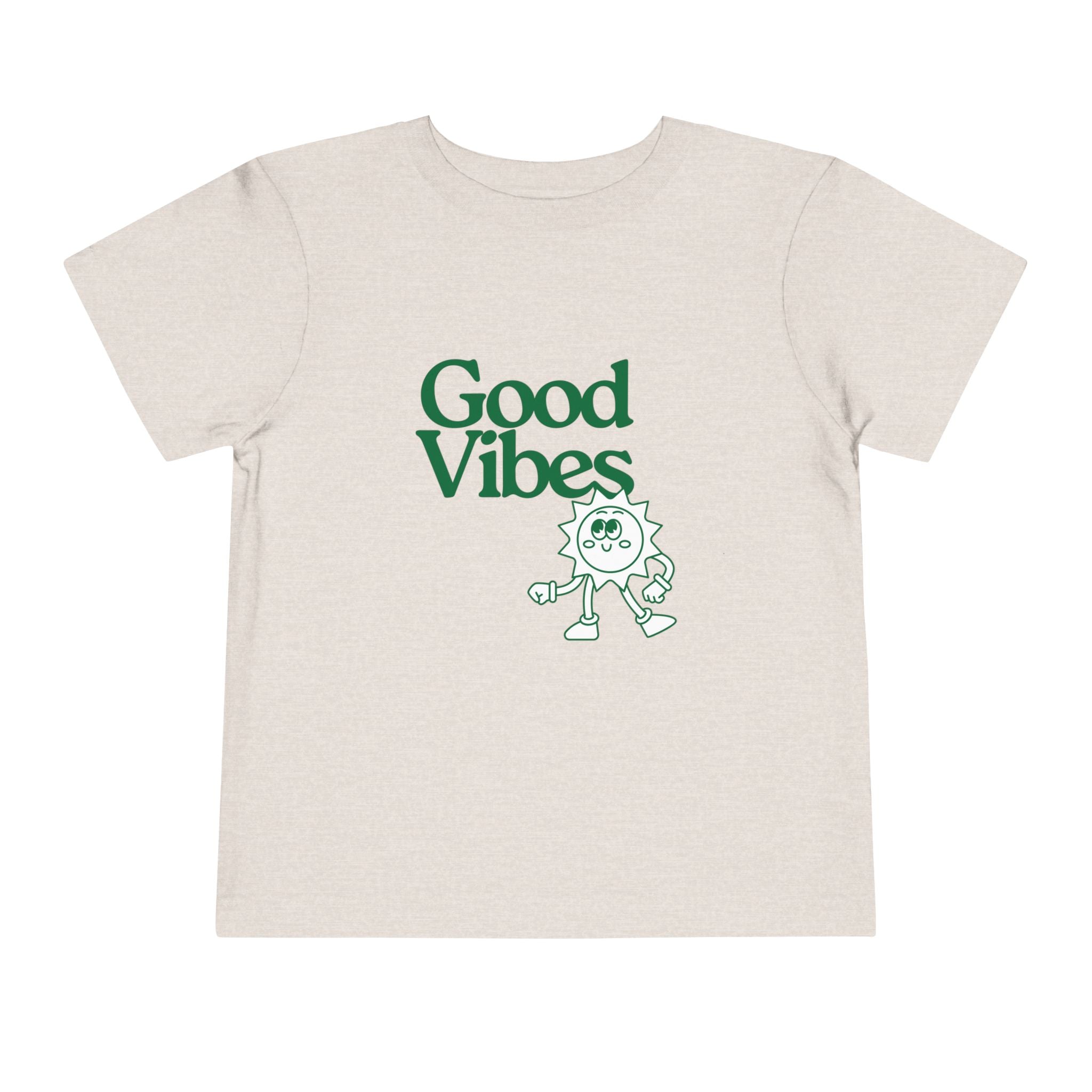 Good Vibes Toddler Tee — Cute Retro Sun Graphic Kids T‑Shirt