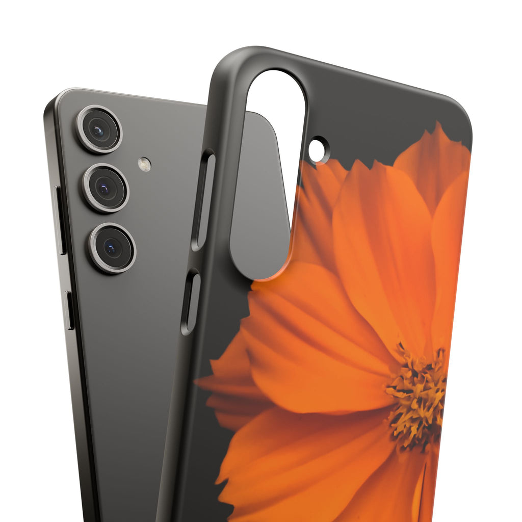 Phone Case - Orange Cosmos Floral Snap Case | Slim Protective Flower Design