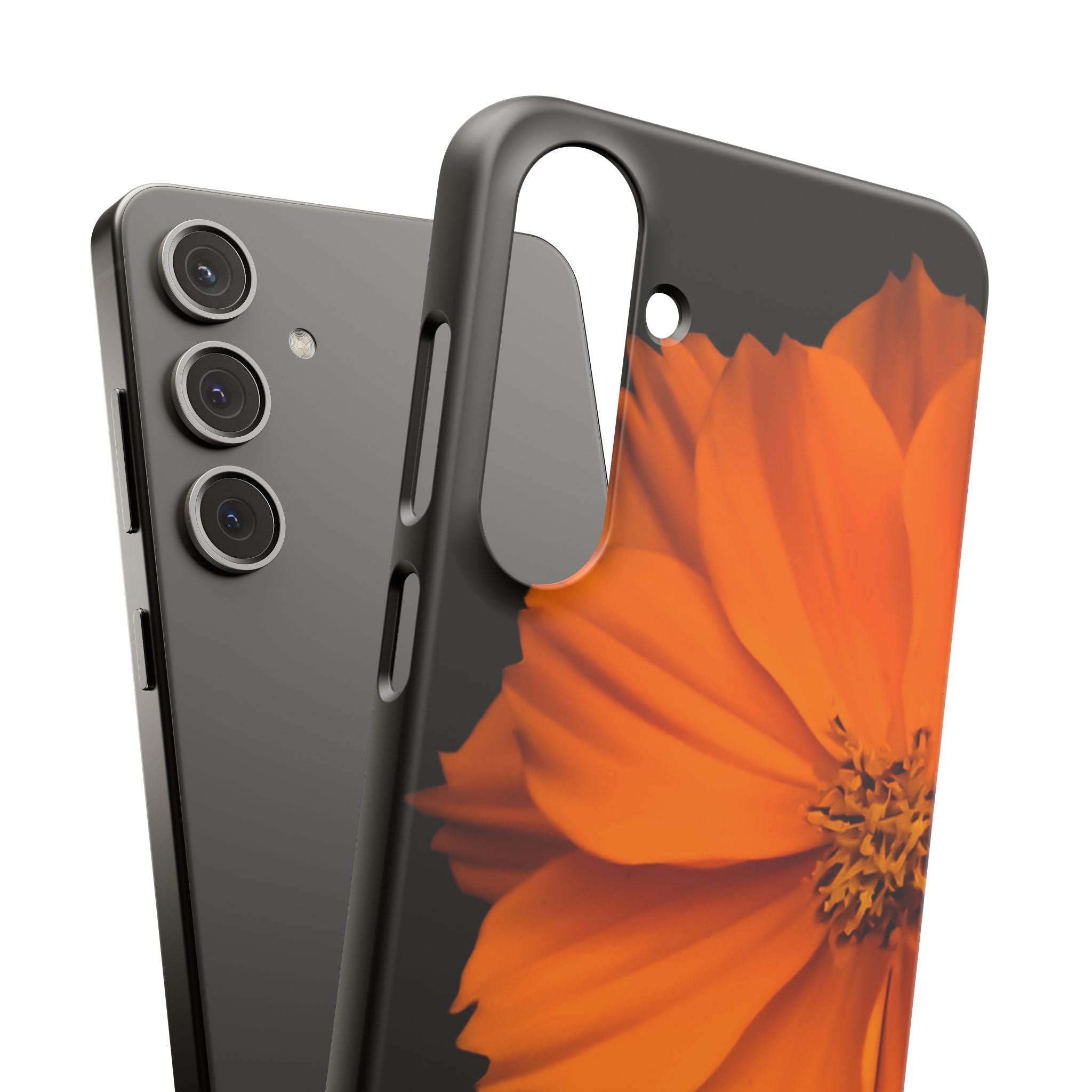Phone Case - Orange Cosmos Floral Snap Case | Slim Protective Flower Design