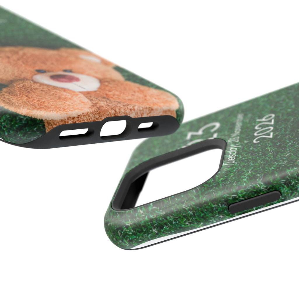 Teddy Bear Grass Phone Case — Cute Plush Toy Design Impact-Resistant Case
