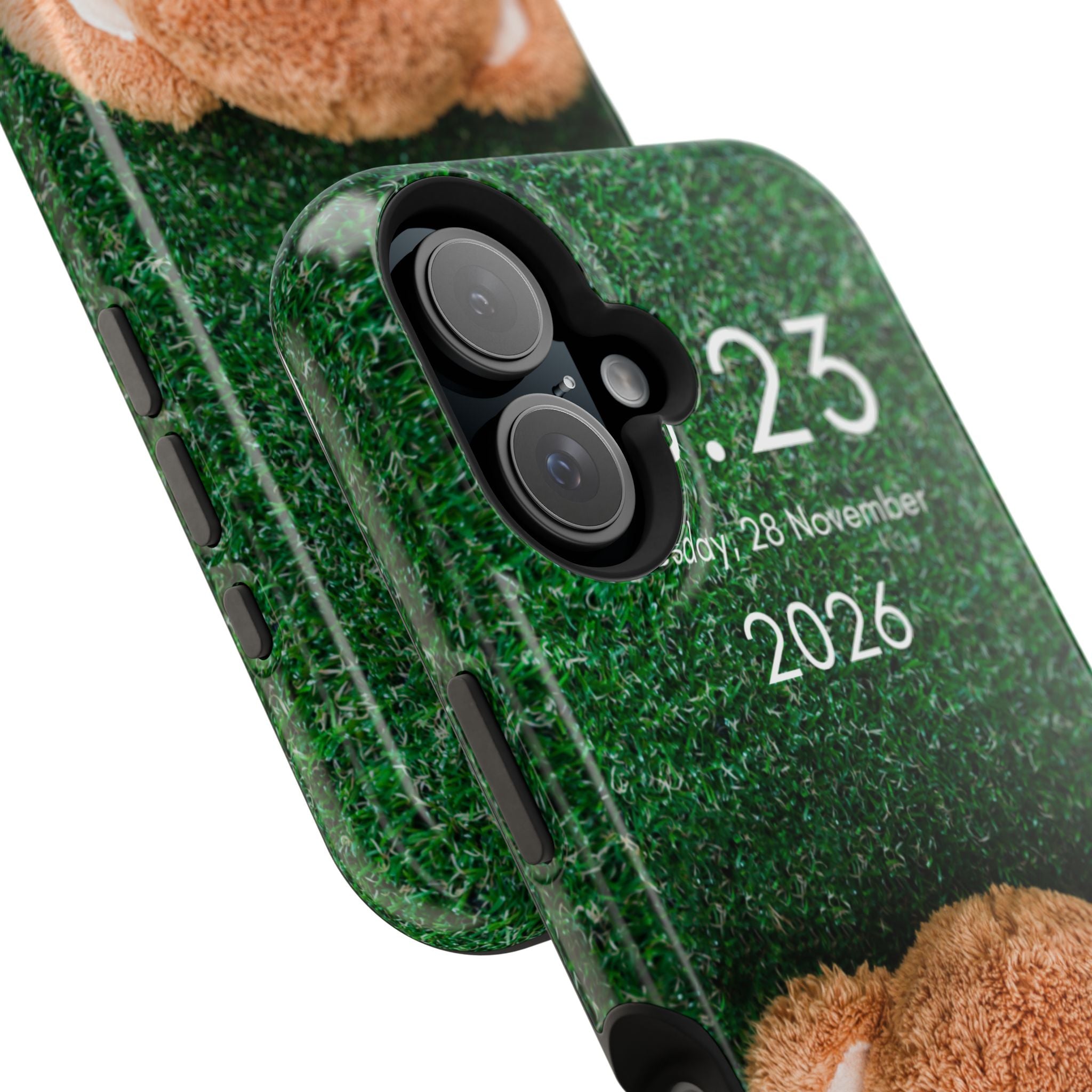 Teddy Bear Grass Phone Case — Cute Plush Toy Design Impact-Resistant Case