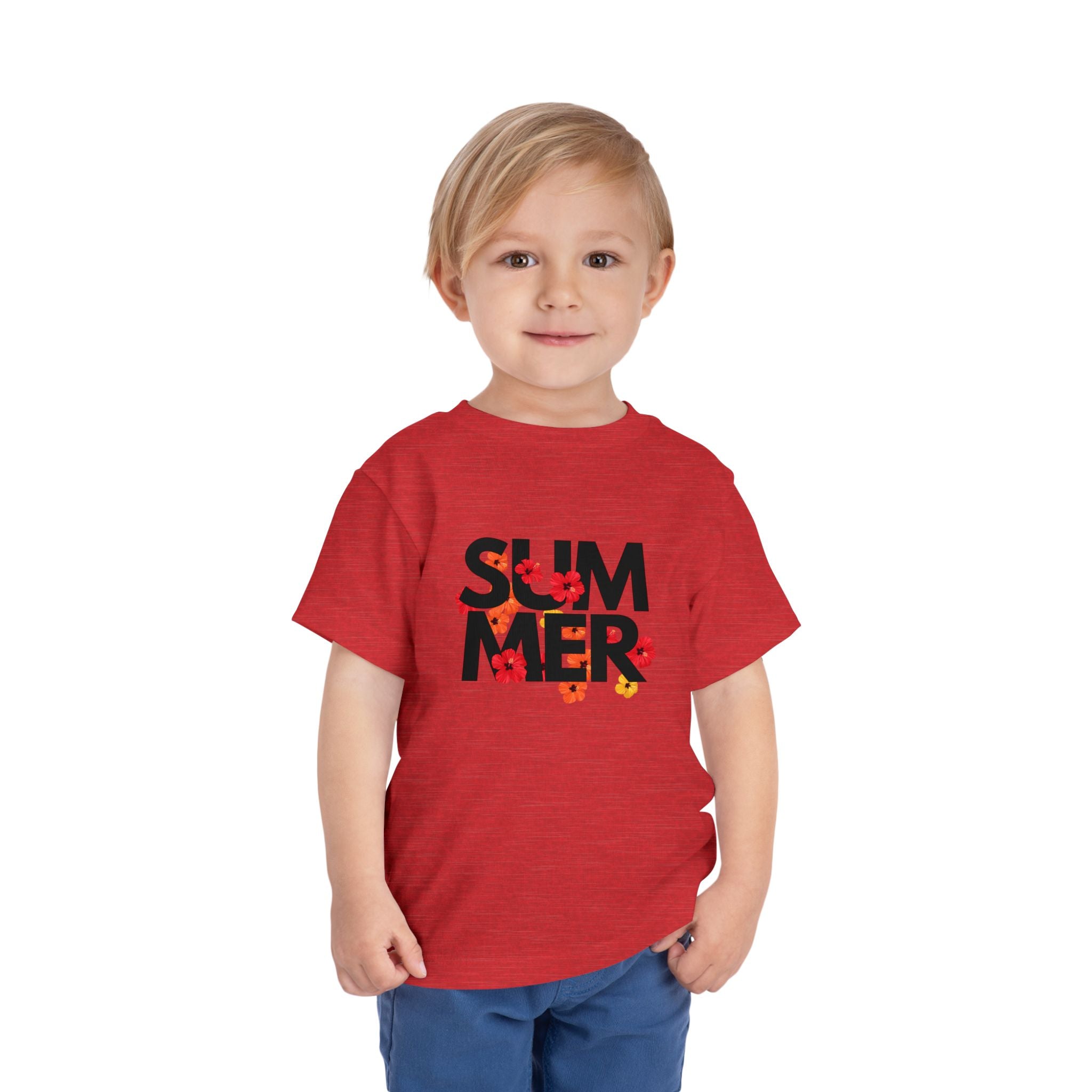 Toddler Tee - "SUMMER" Floral Letters Kids T‑Shirt