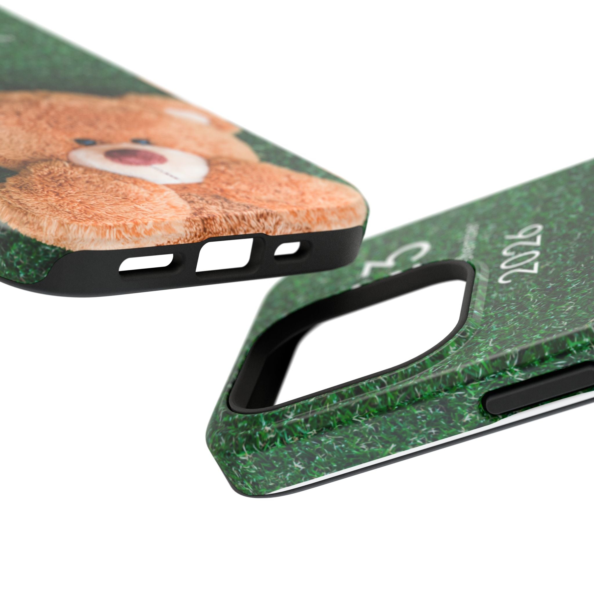 Teddy Bear Grass Phone Case — Cute Plush Toy Design Impact-Resistant Case
