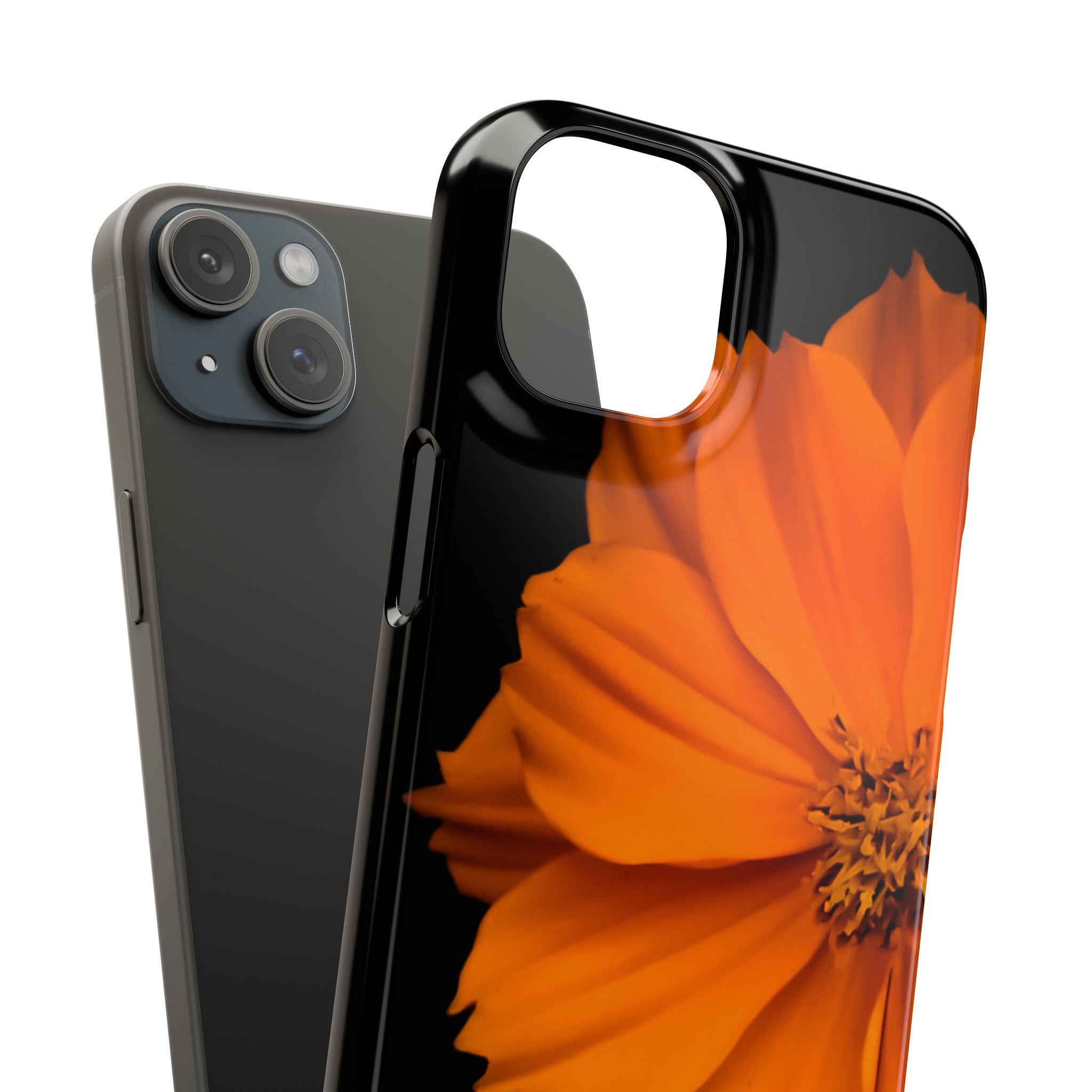Phone Case - Orange Cosmos Floral Snap Case | Slim Protective Flower Design
