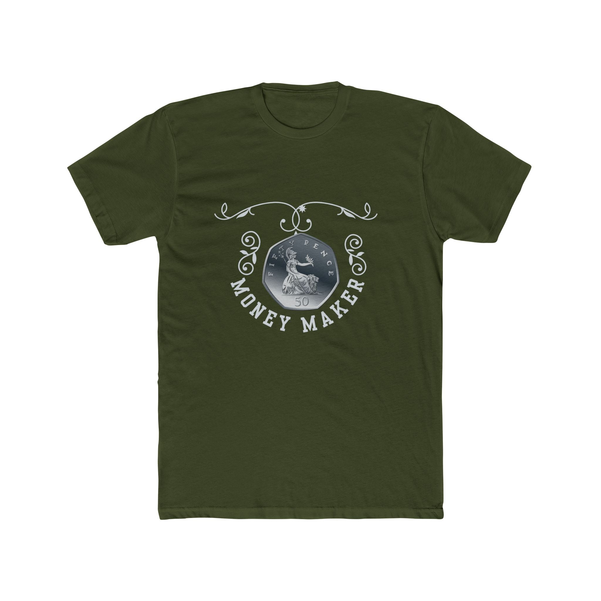 Unisex Crew Tee — ‘Money Makes the World Go Round’ Vintage Coin Graphic