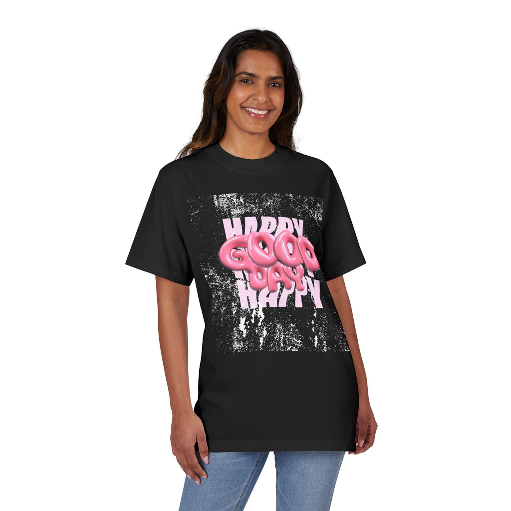 T-Shirt — Pink 'Good Day' Balloon Text Graphic Tee