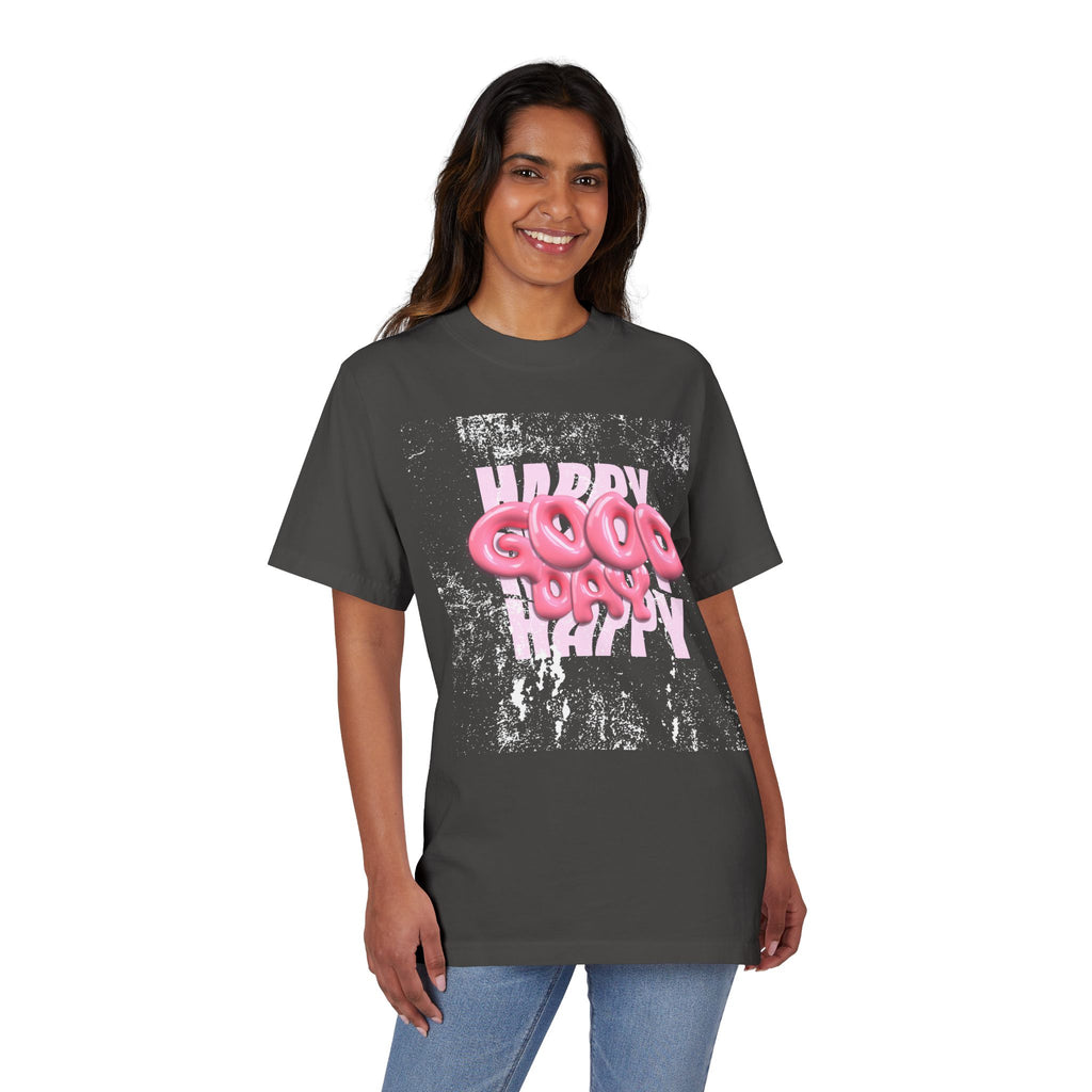 T-Shirt — Pink 'Good Day' Balloon Text Graphic Tee