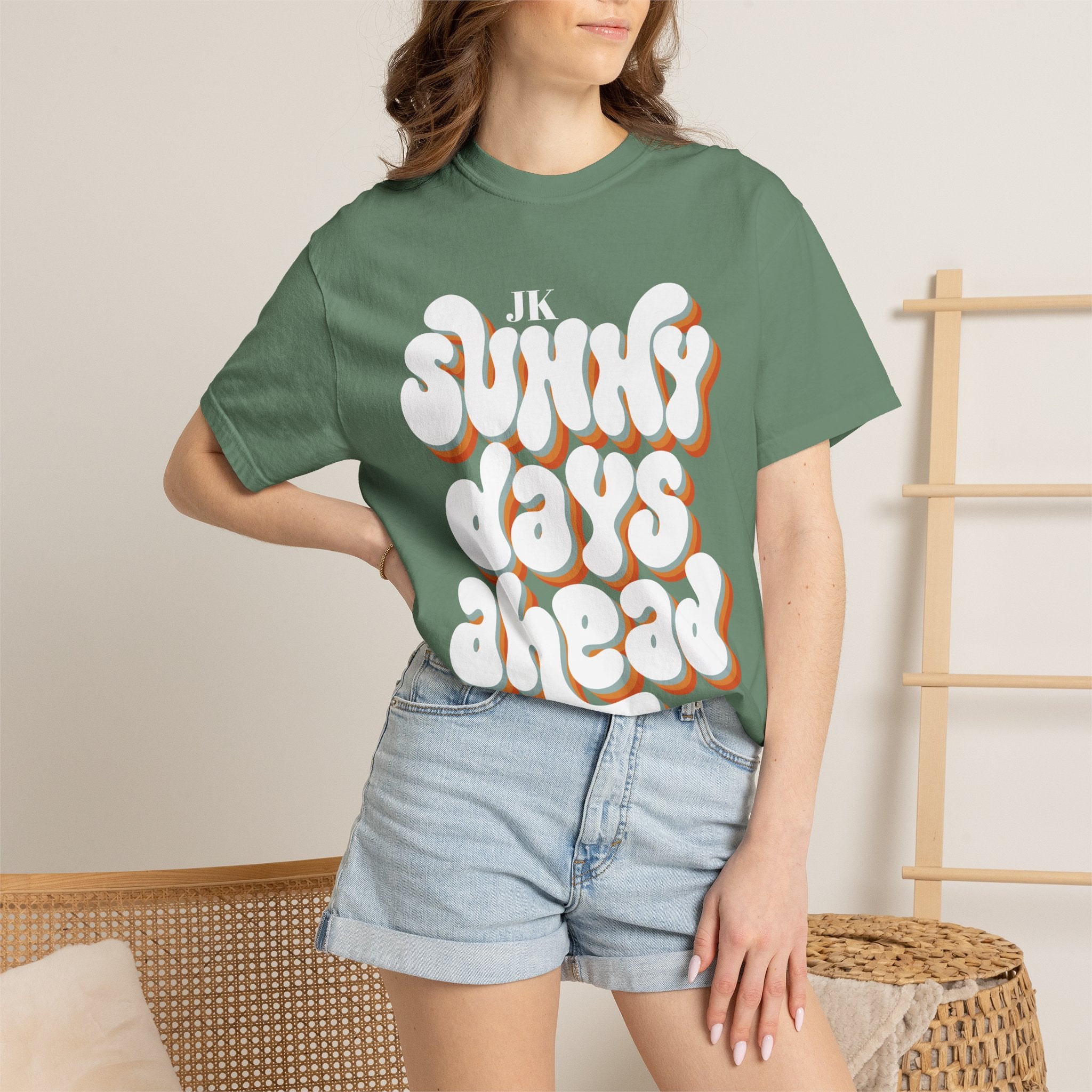 Unisex Sunny Days Ahead T-Shirt | Retro Bubble Letter Design