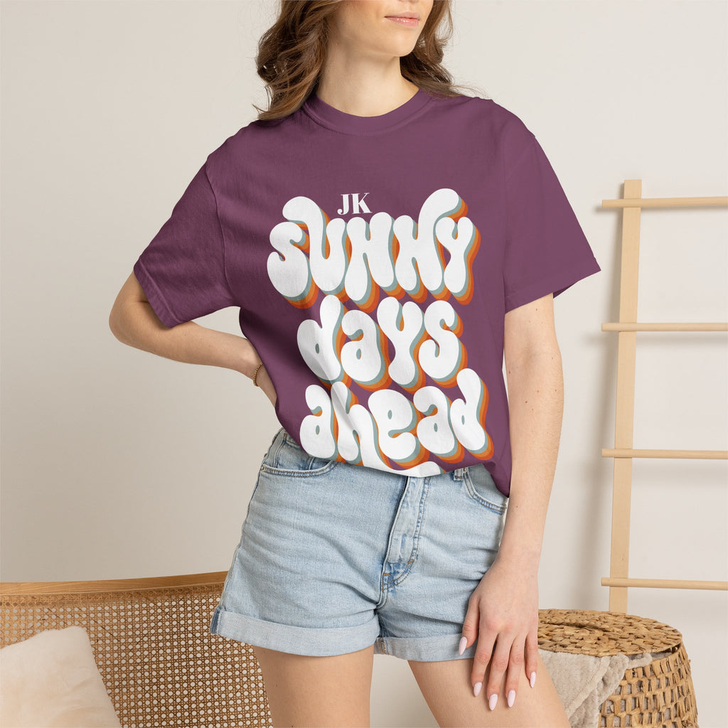 Unisex Sunny Days Ahead T-Shirt | Retro Bubble Letter Design
