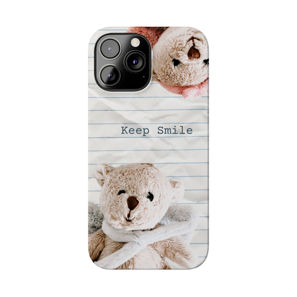 Slim Phone Case — ‘Keep Smile’ Teddy Bear Cute Protective Cover