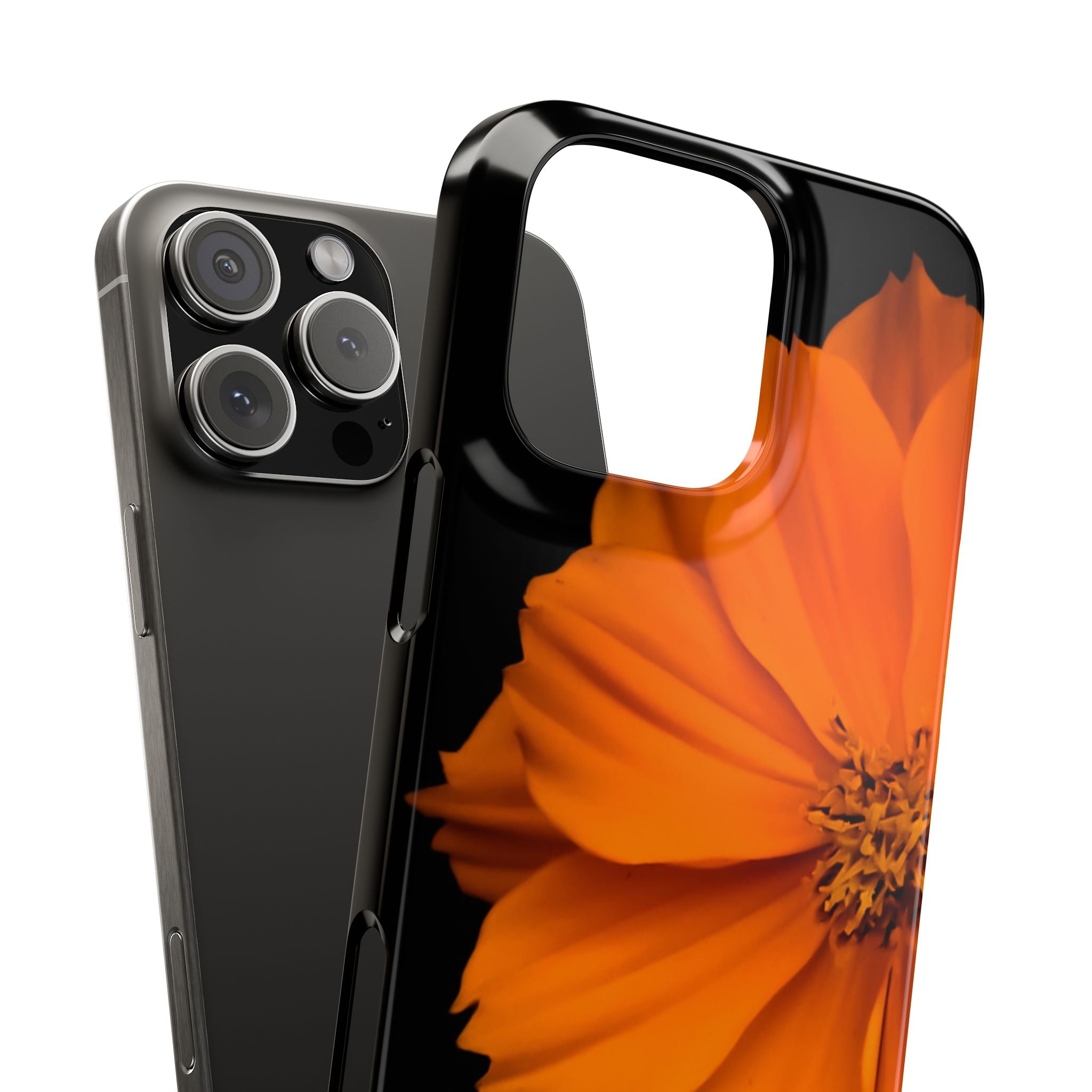 Phone Case - Orange Cosmos Floral Snap Case | Slim Protective Flower Design