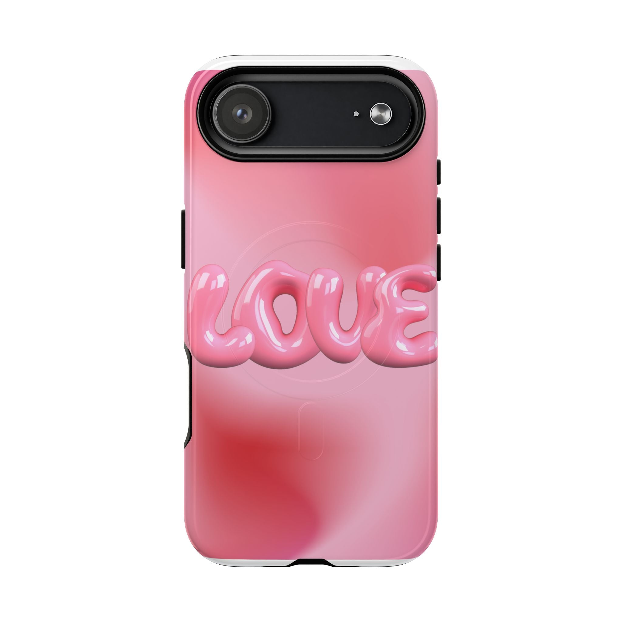 Phone Case — Pink "LOVE" 3D Bubble Tough Magnetic Protective Case