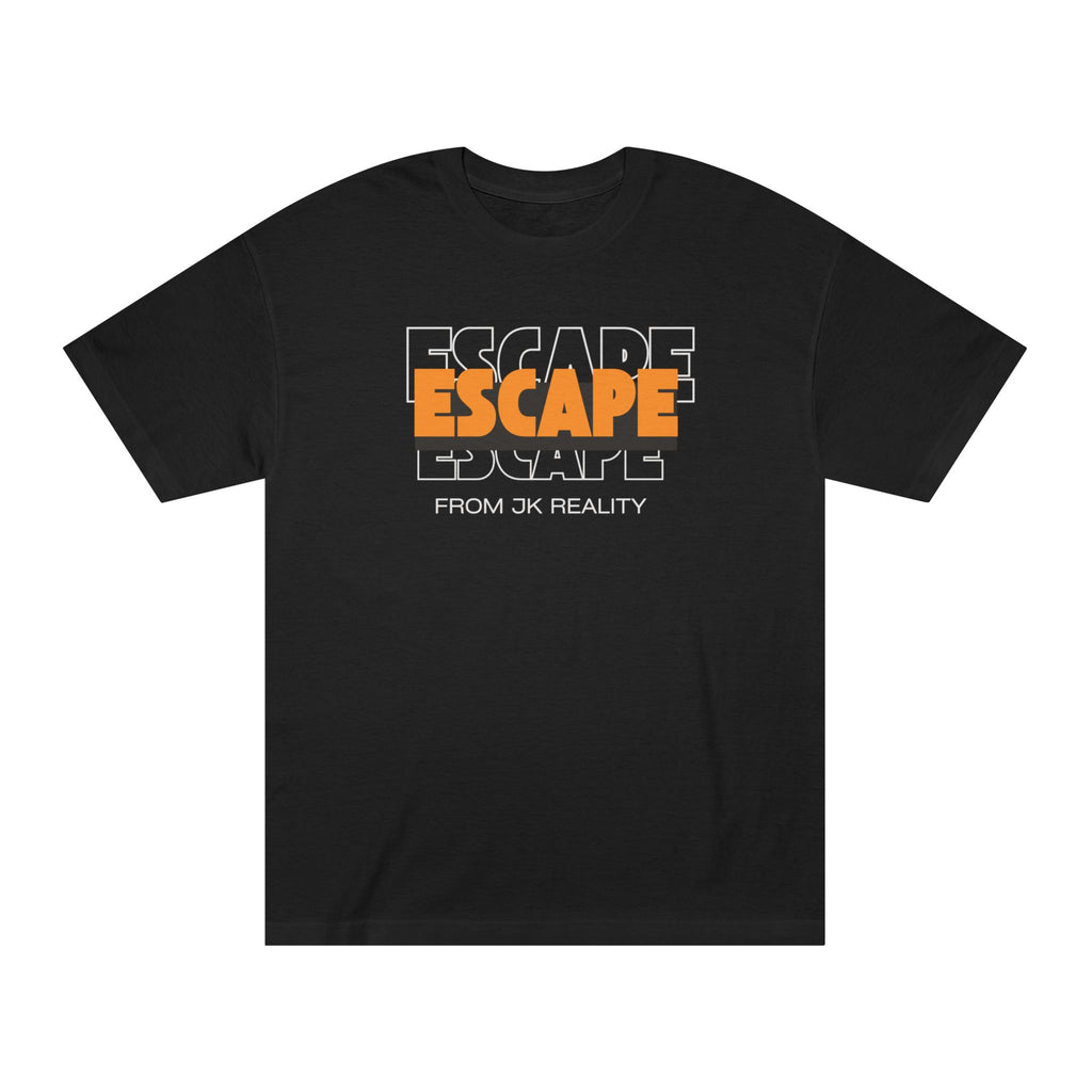 Escape Graphic Tee — Retro Orange Block Letter Unisex Shirt