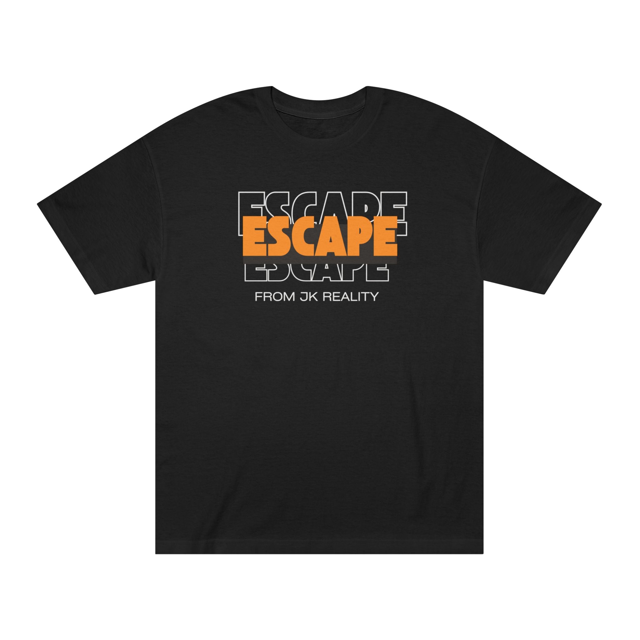 Escape Graphic Tee — Retro Orange Block Letter Unisex Shirt