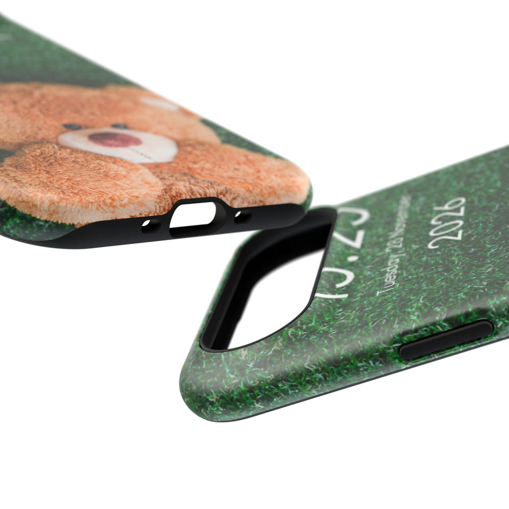 Teddy Bear Grass Phone Case — Cute Plush Toy Design Impact-Resistant Case