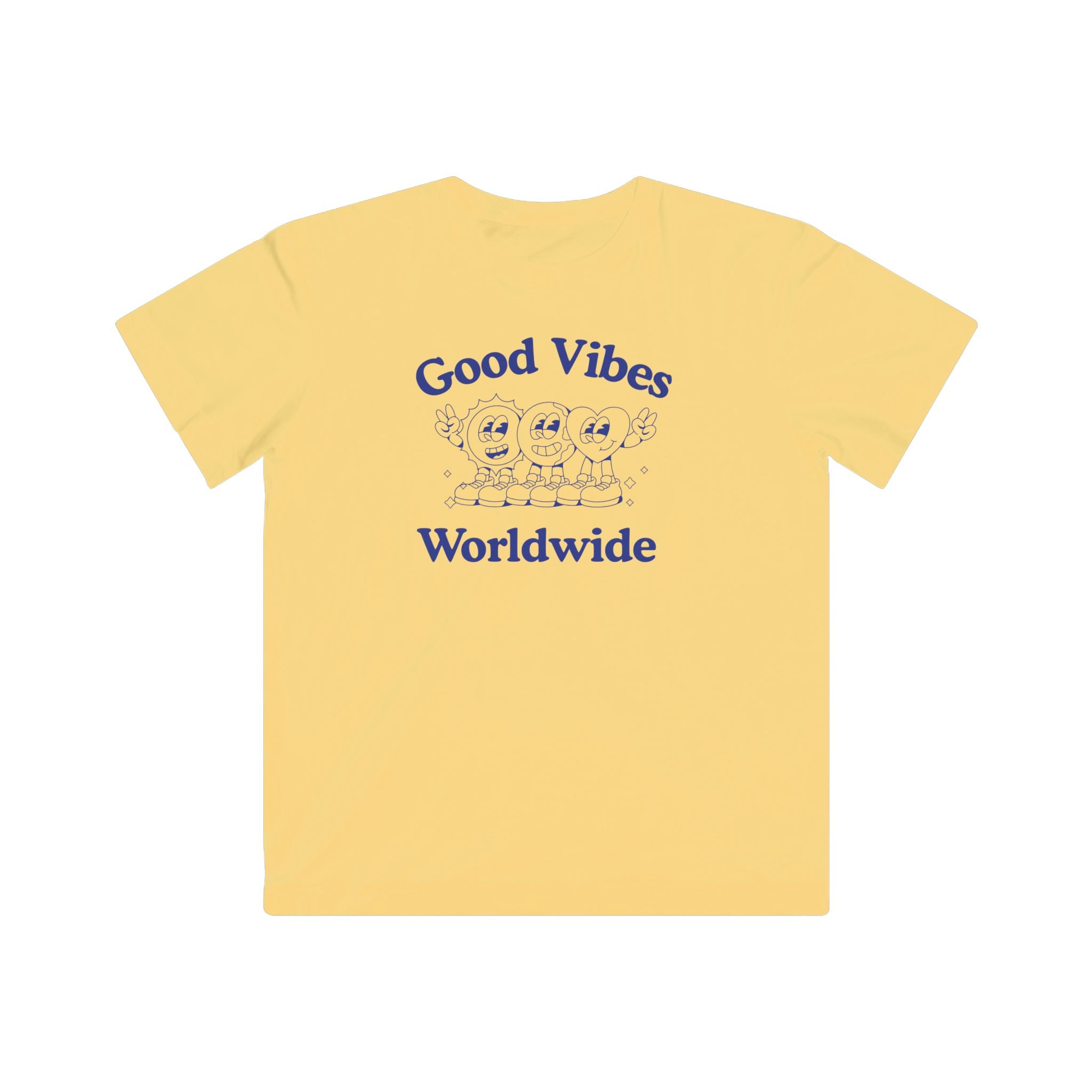 Kids "Good Vibes Worldwide" Tee — Cute Surfing Characters Children’s T-Shirt