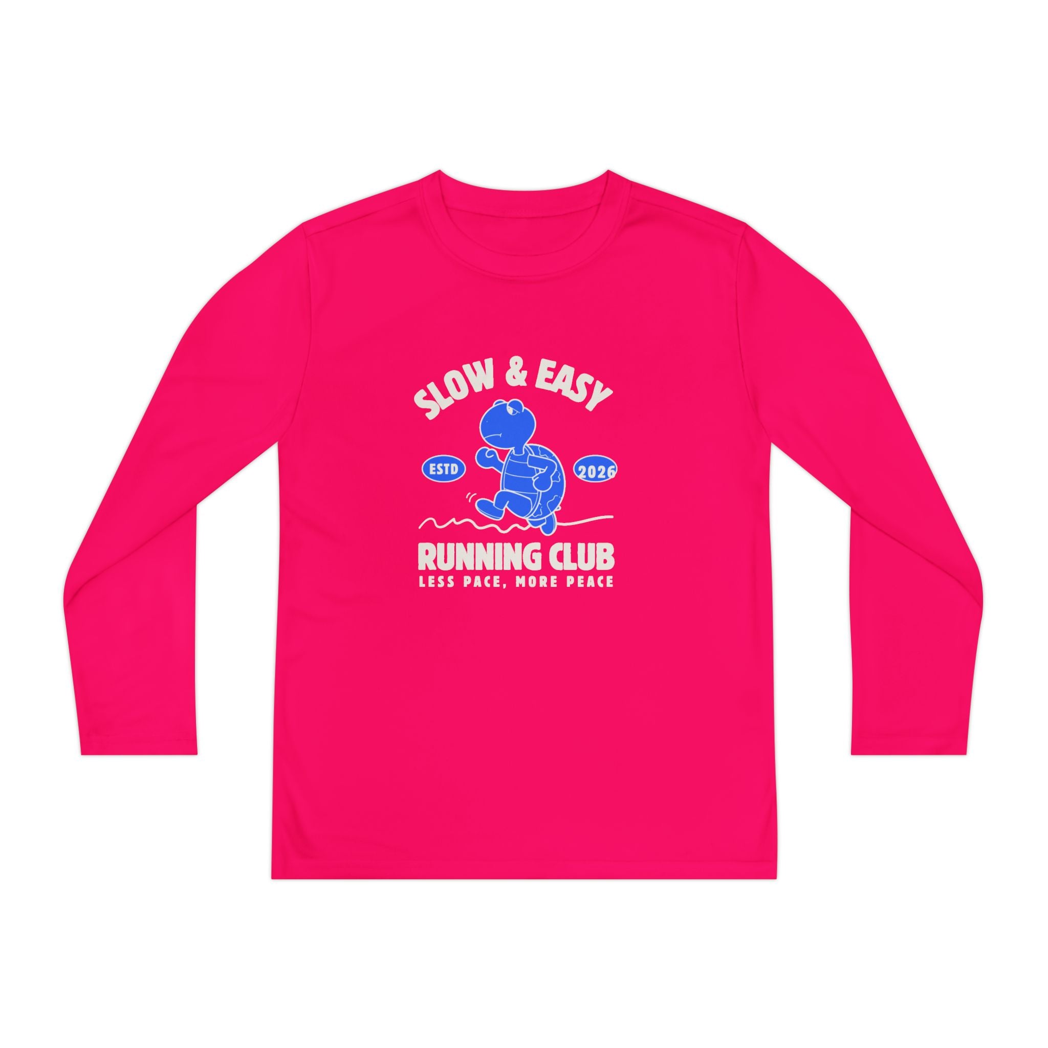 Youth Long Sleeve Tee — "Slow & Easy" Blue Turtle Surf Club Graphic