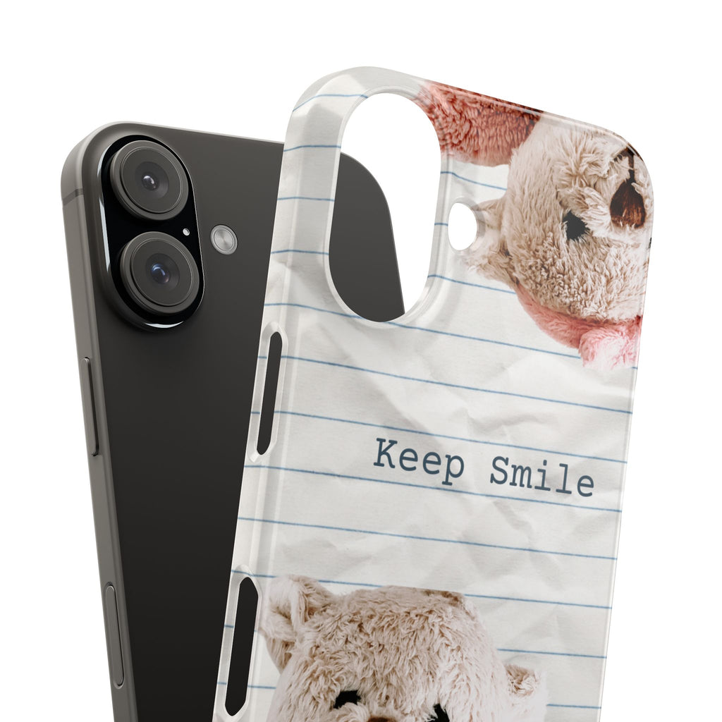 Slim Phone Case — ‘Keep Smile’ Teddy Bear Cute Protective Cover