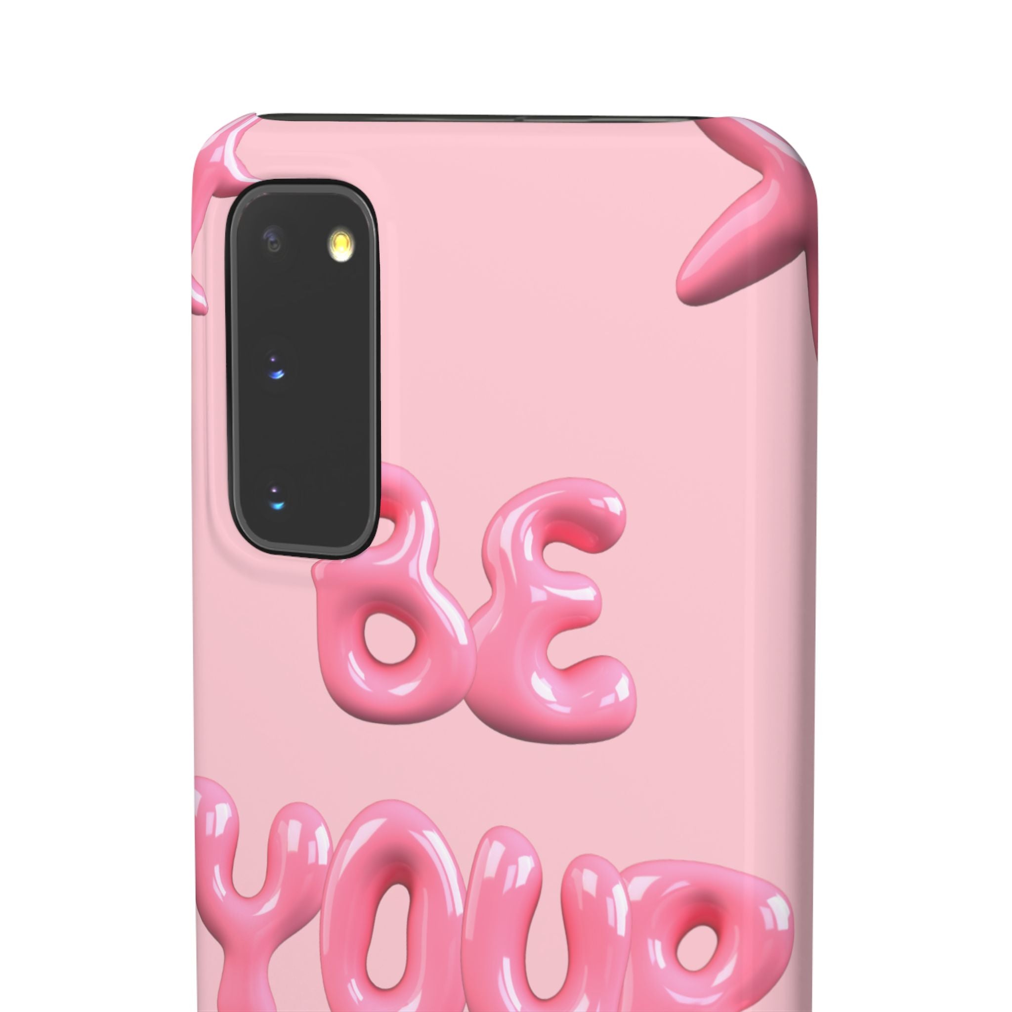 Phone Case — Pink "Be Yourself" Self-Love Protective Snap Case
