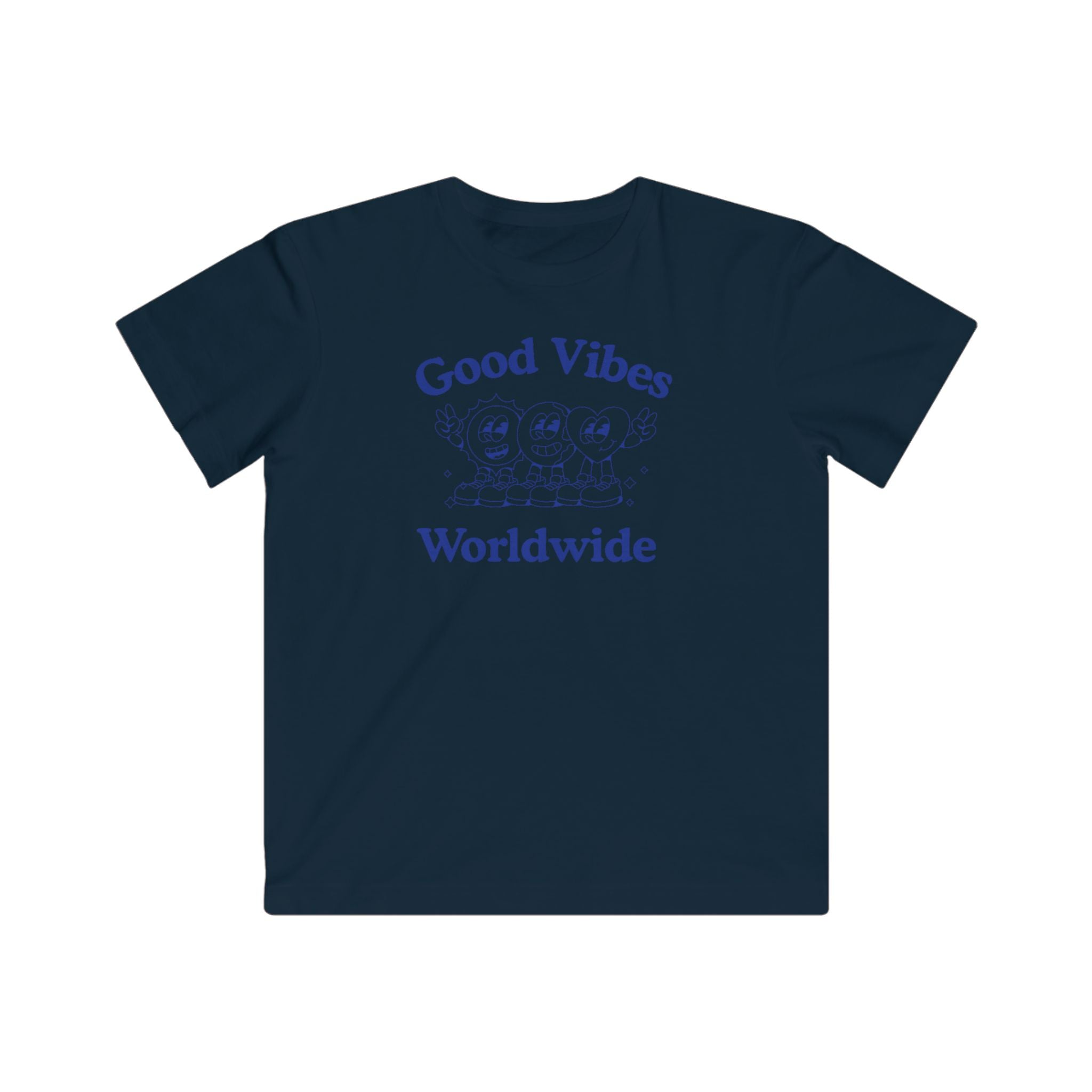 Kids "Good Vibes Worldwide" Tee — Cute Surfing Characters Children’s T-Shirt