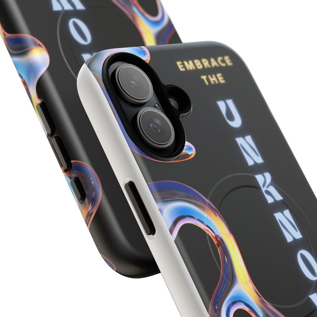 Tough Magnetic Case — "Embrace the Unknown" Black Iridescent Phone Cover