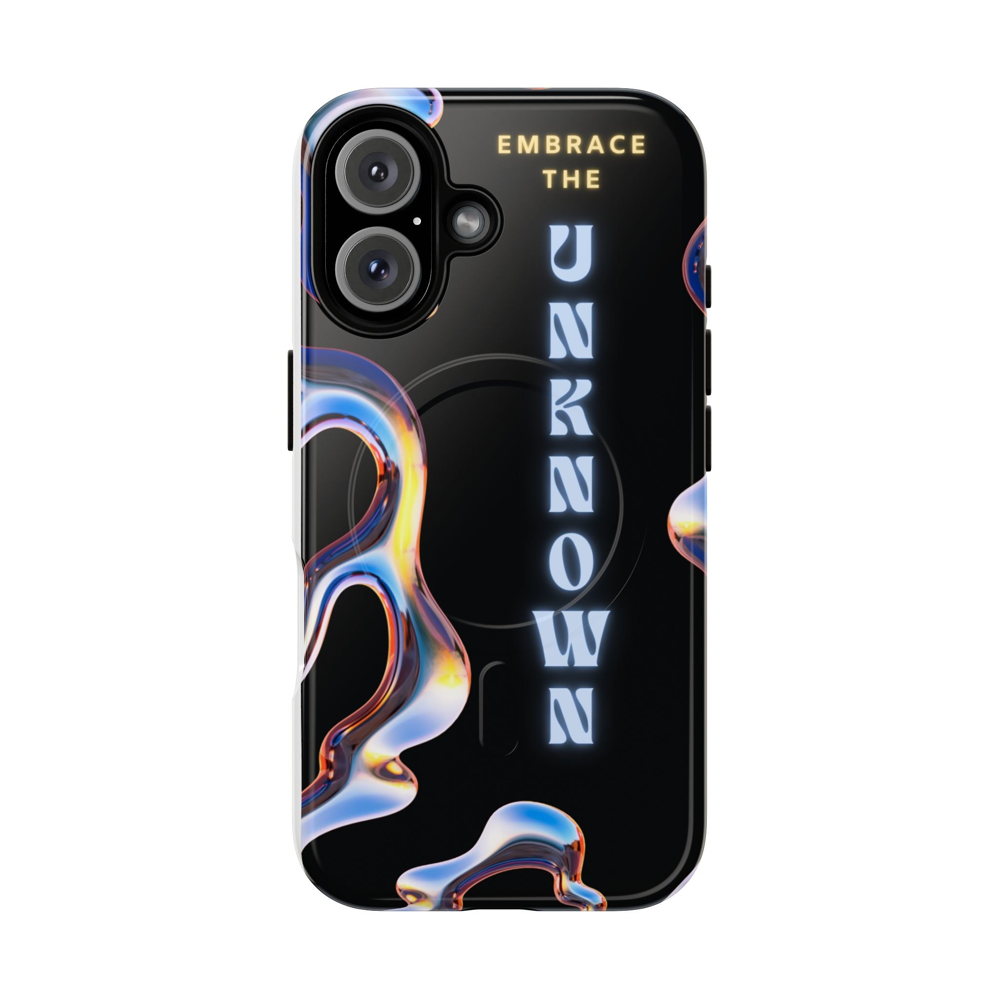 Tough Magnetic Case — "Embrace the Unknown" Black Iridescent Phone Cover