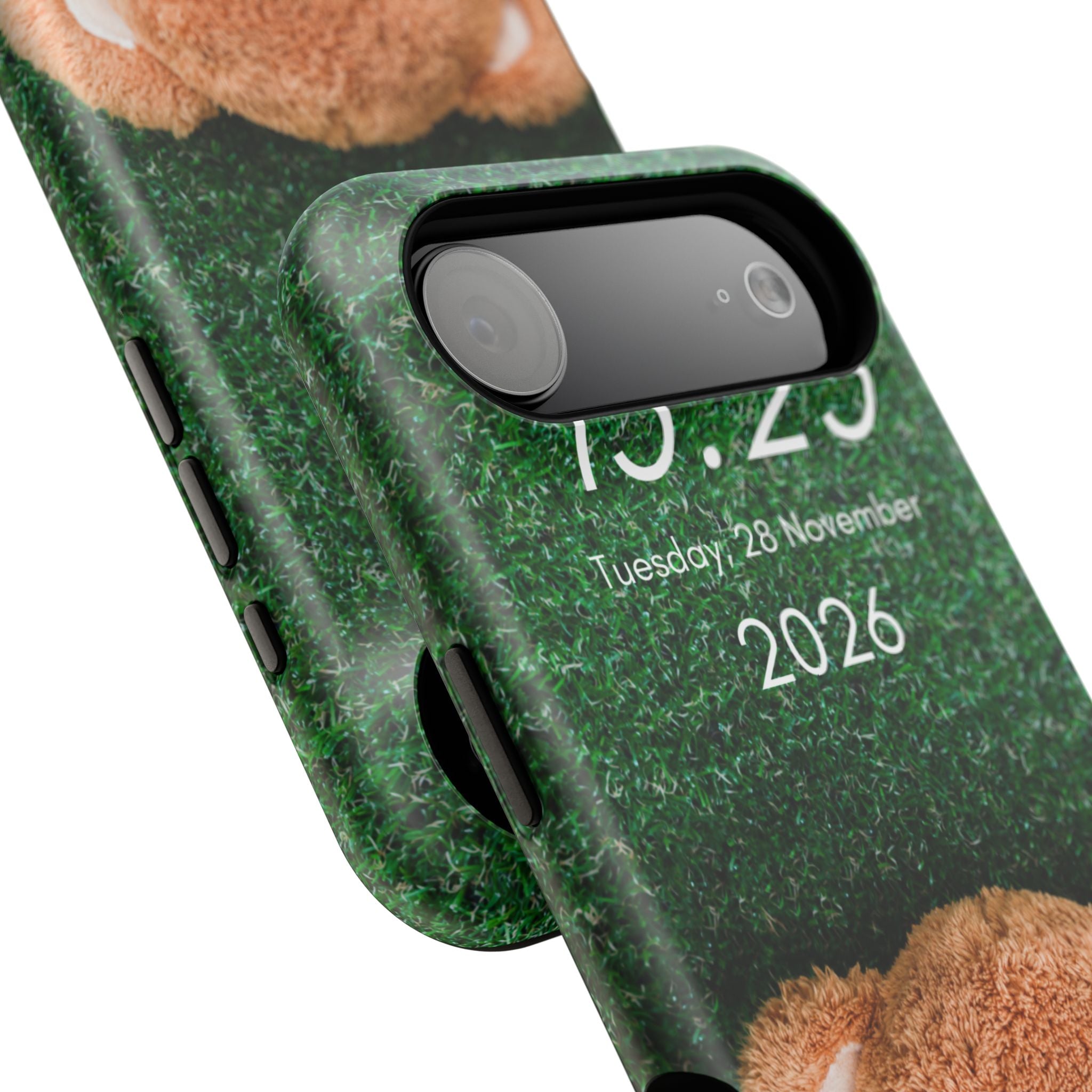 Teddy Bear Grass Phone Case — Cute Plush Toy Design Impact-Resistant Case