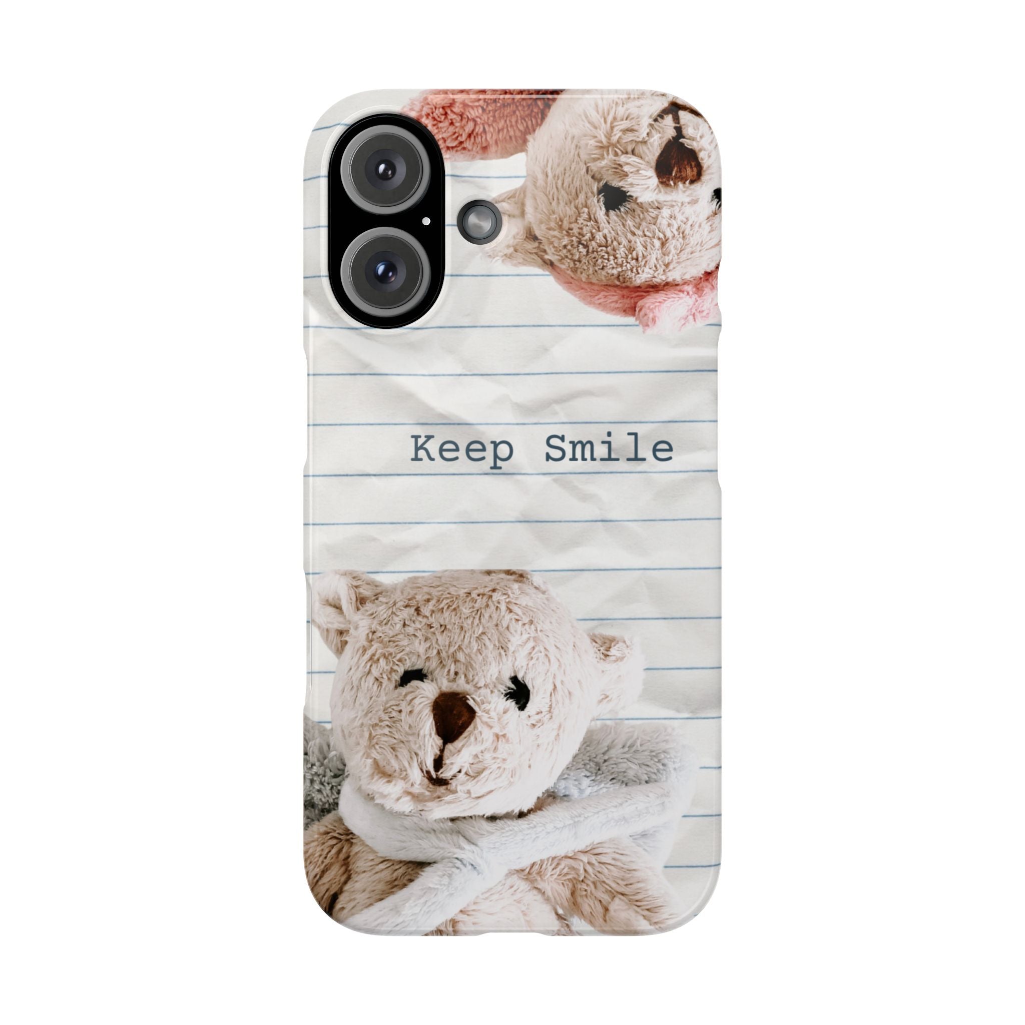 Slim Phone Case — ‘Keep Smile’ Teddy Bear Cute Protective Cover